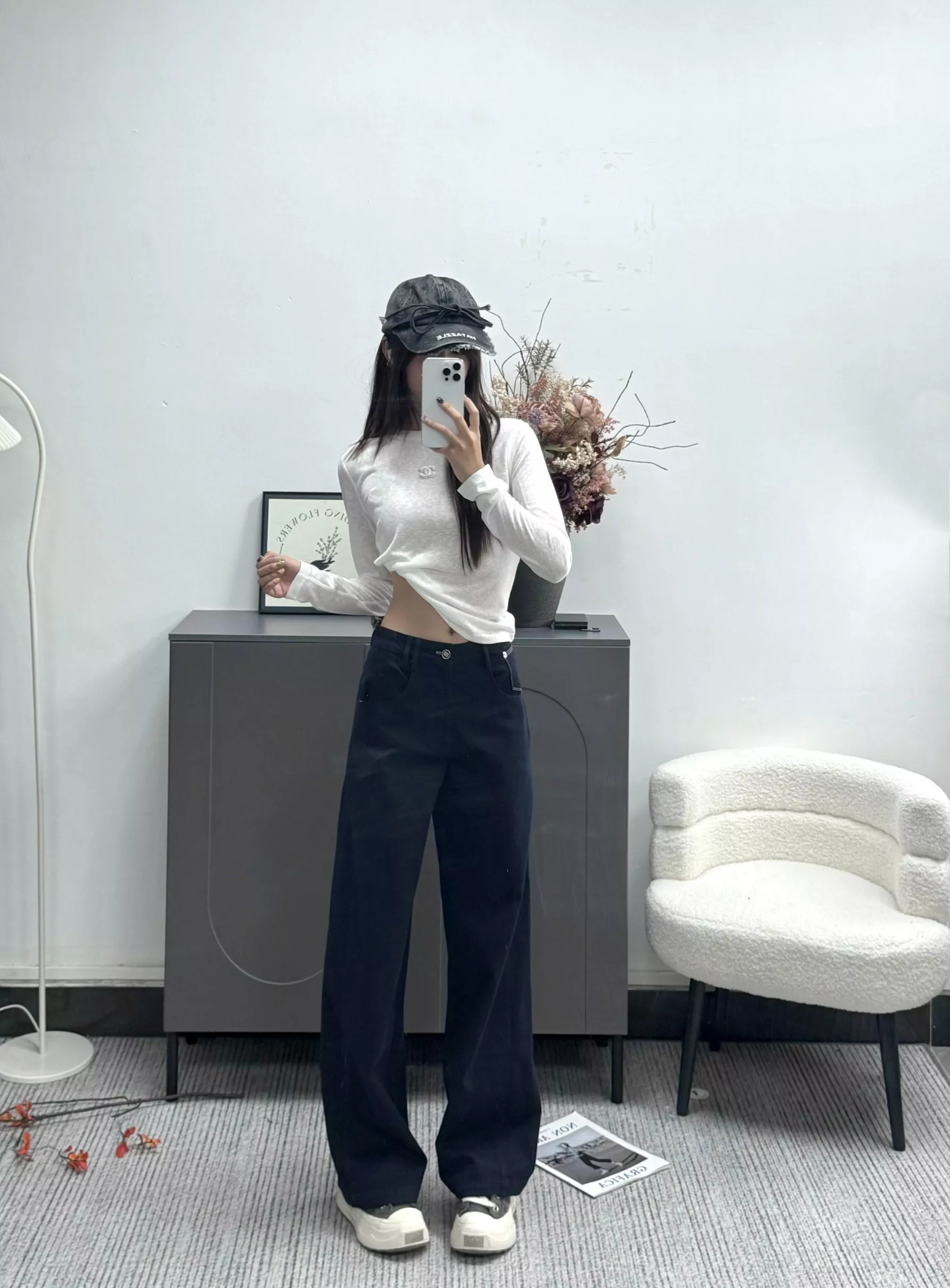 미우미우 하이웨이스트 와이드 데님 팬츠 상세 이미지 18