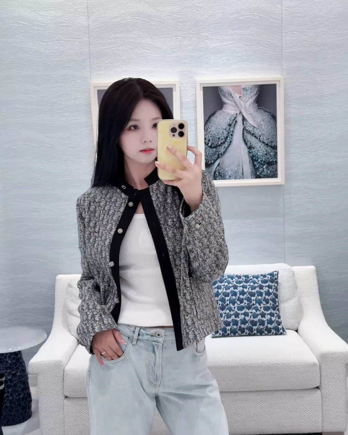 디올 하이웨이스트 스트레이트 와이드 데님 팬츠 상세 이미지 18