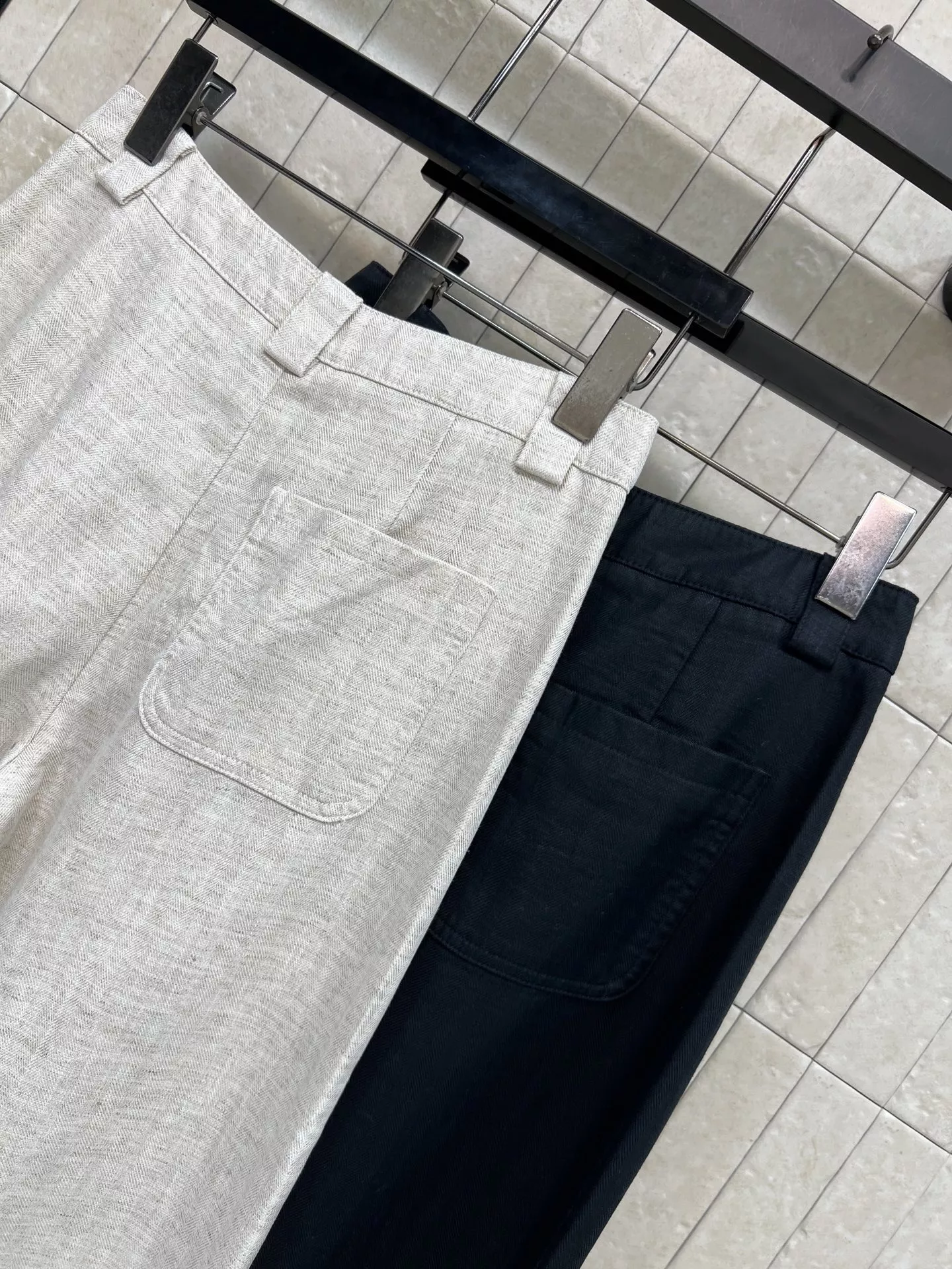 샤넬 리넨 하이웨이스트 와이드 팬츠 상세 이미지 8