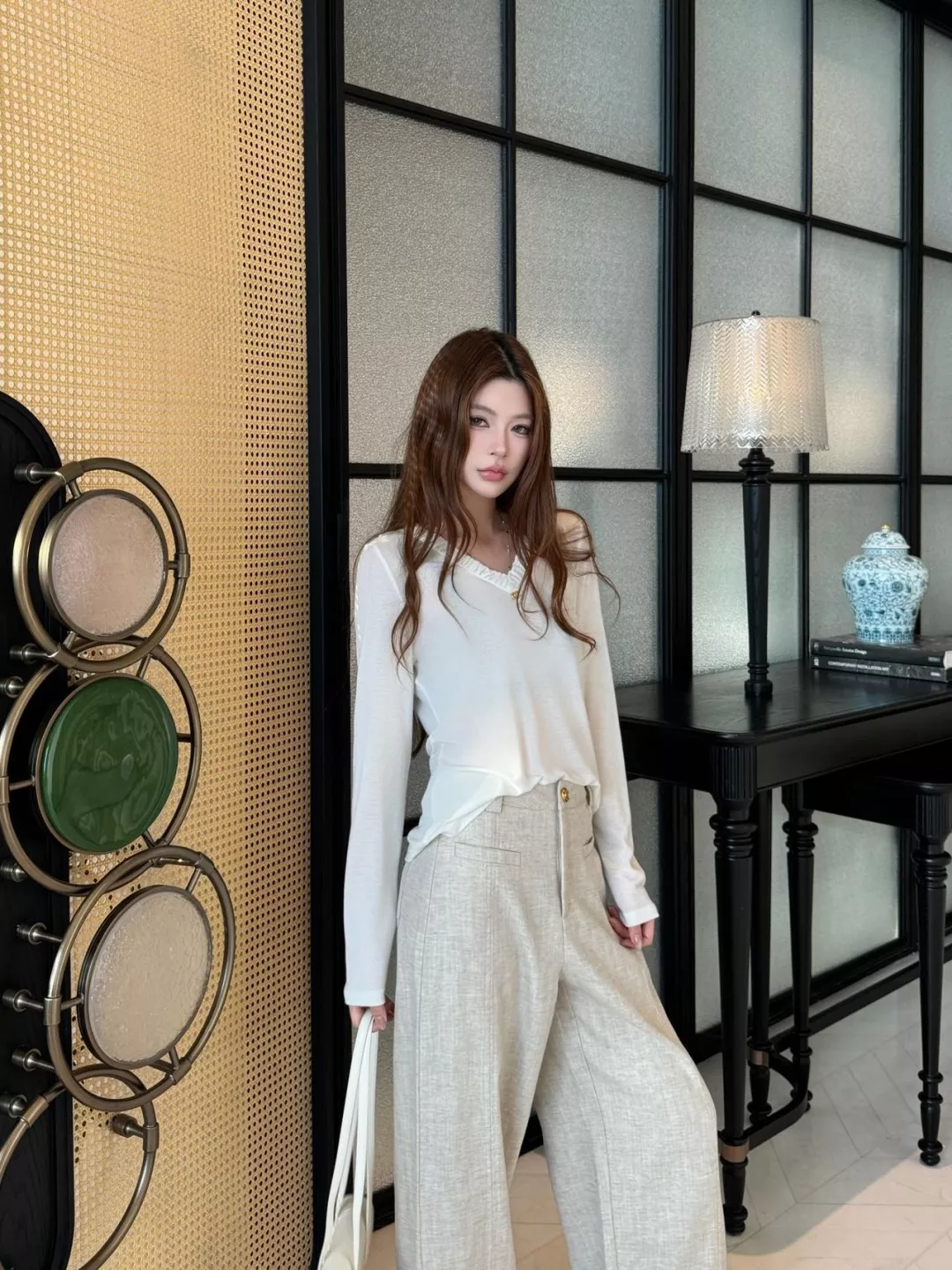 샤넬 리넨 하이웨이스트 와이드 팬츠 상세 이미지 15