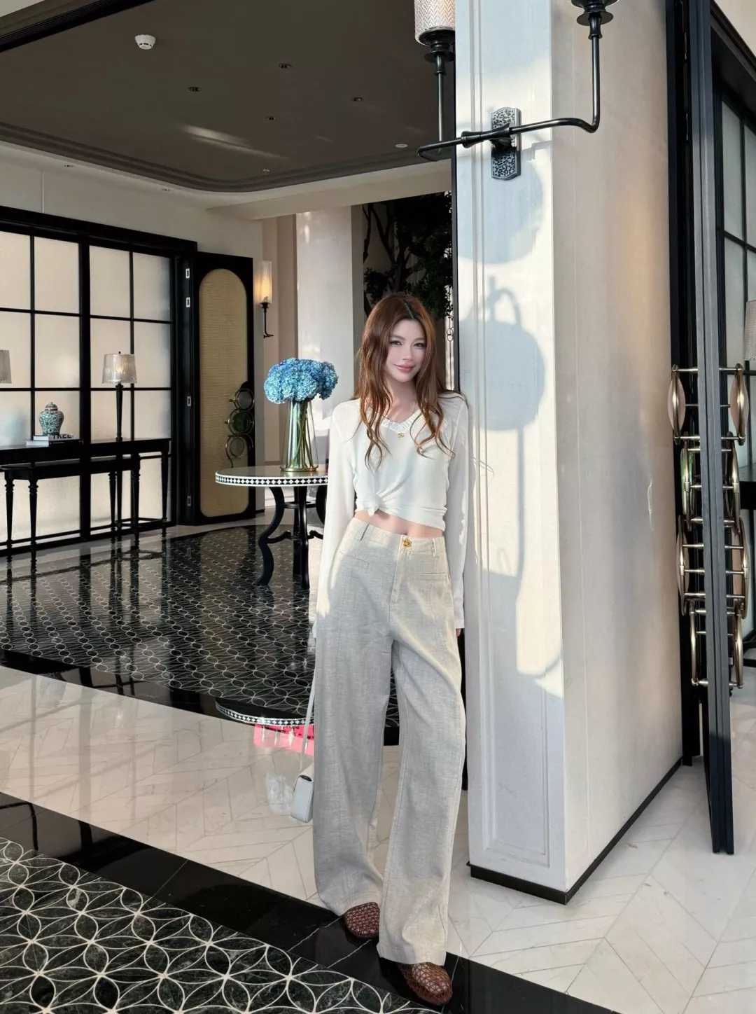 샤넬 리넨 하이웨이스트 와이드 팬츠 상세 이미지 13