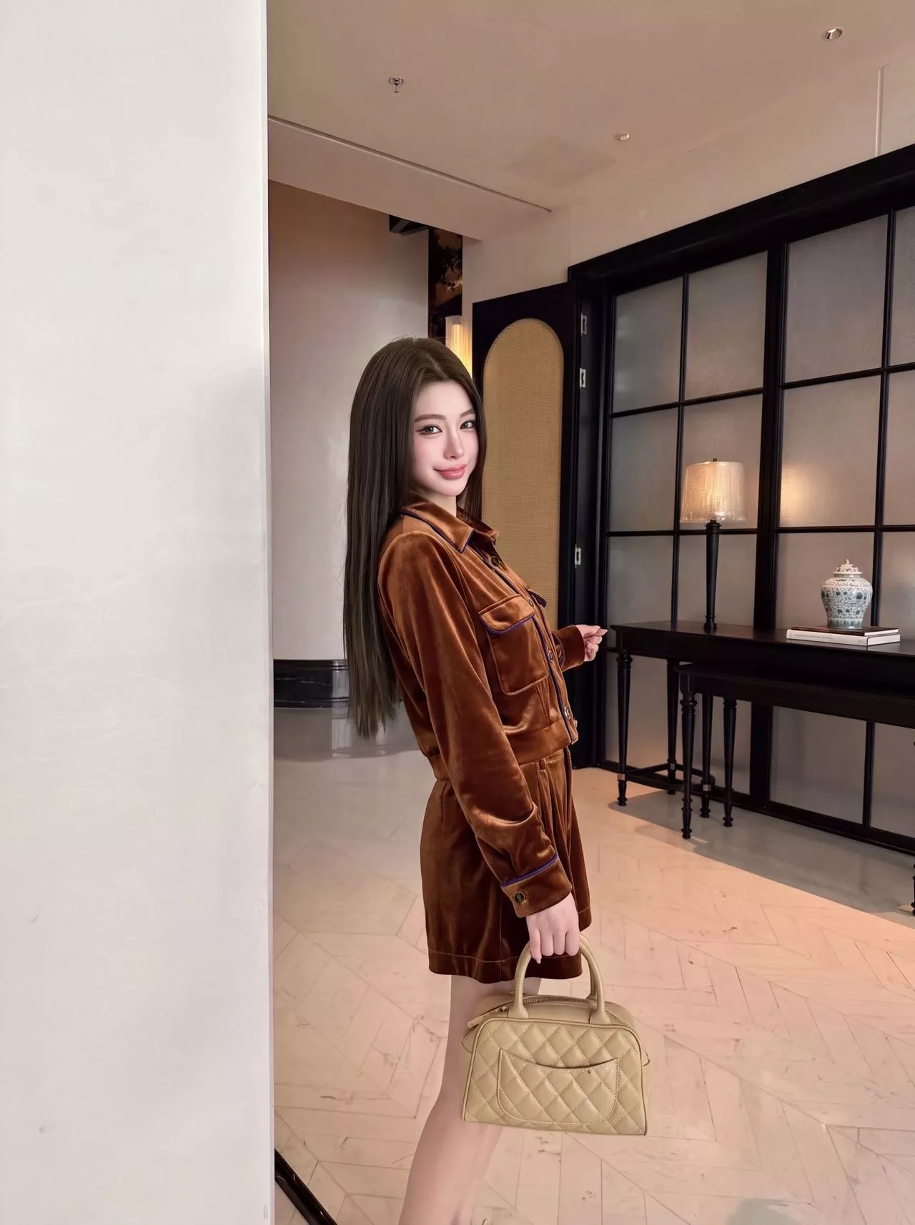 입생로랑 빈티지 크롭 카라 재킷 하프 팬츠 투피스 상세 이미지 12