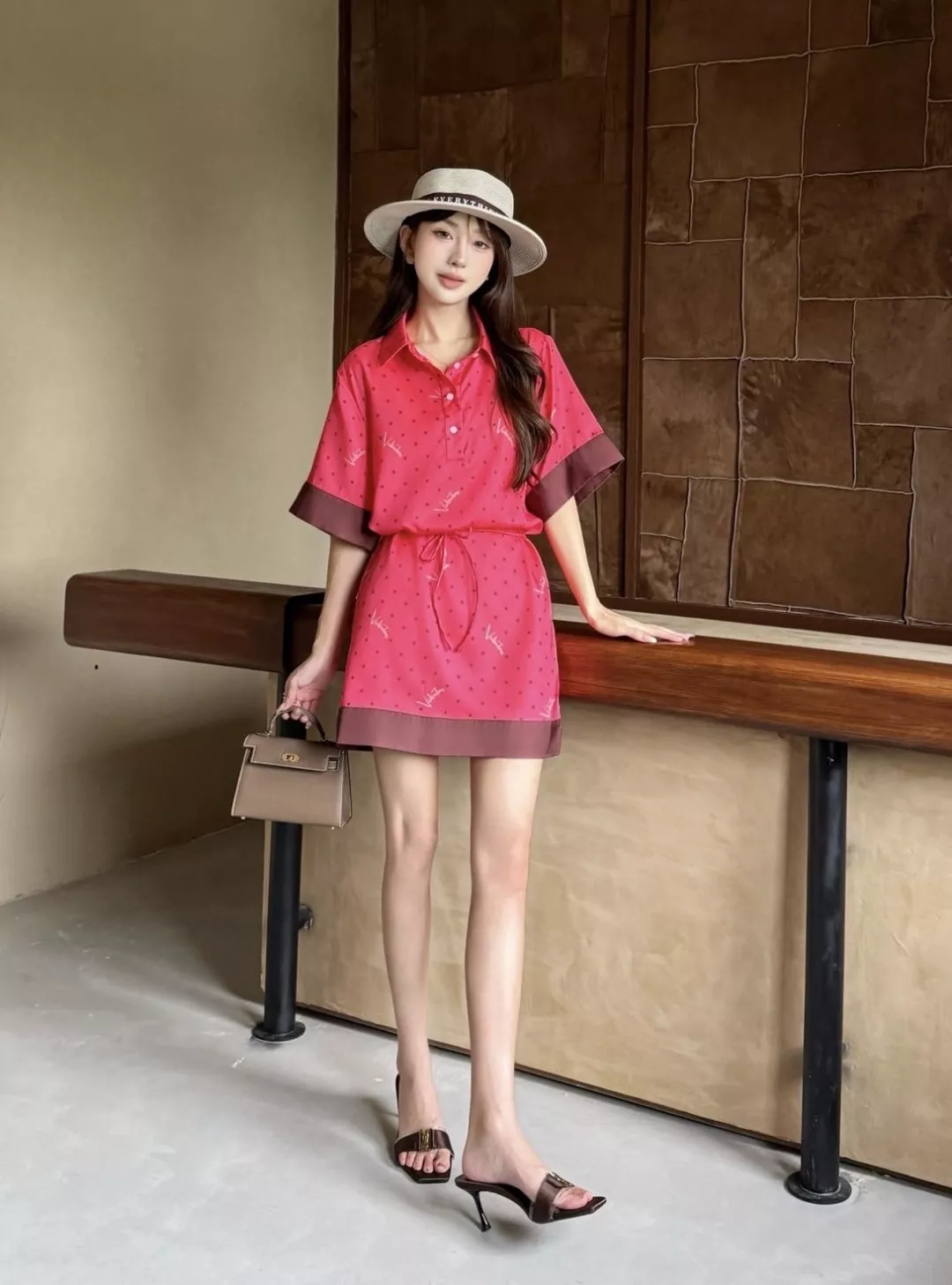 발렌티노 별 패턴 새틴 폴로 원피스 상세 이미지 22