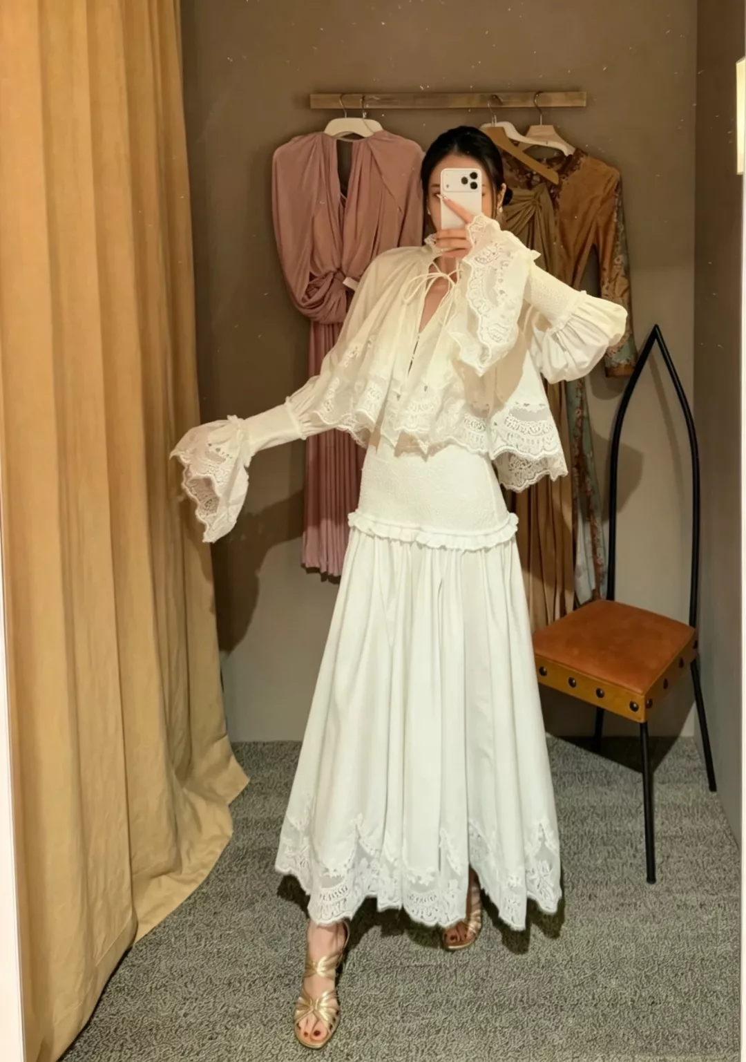 짐머만 레이스 플레어 롱 스커트 상세 이미지 18