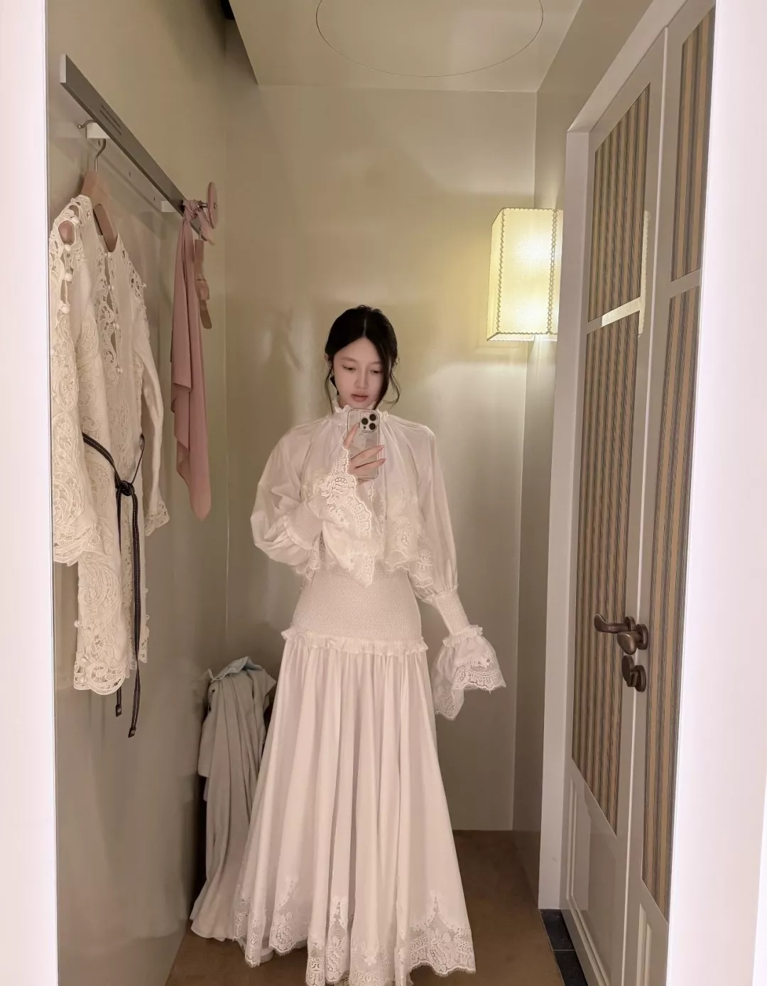 짐머만 레이스 플레어 롱 스커트 상세 이미지 14