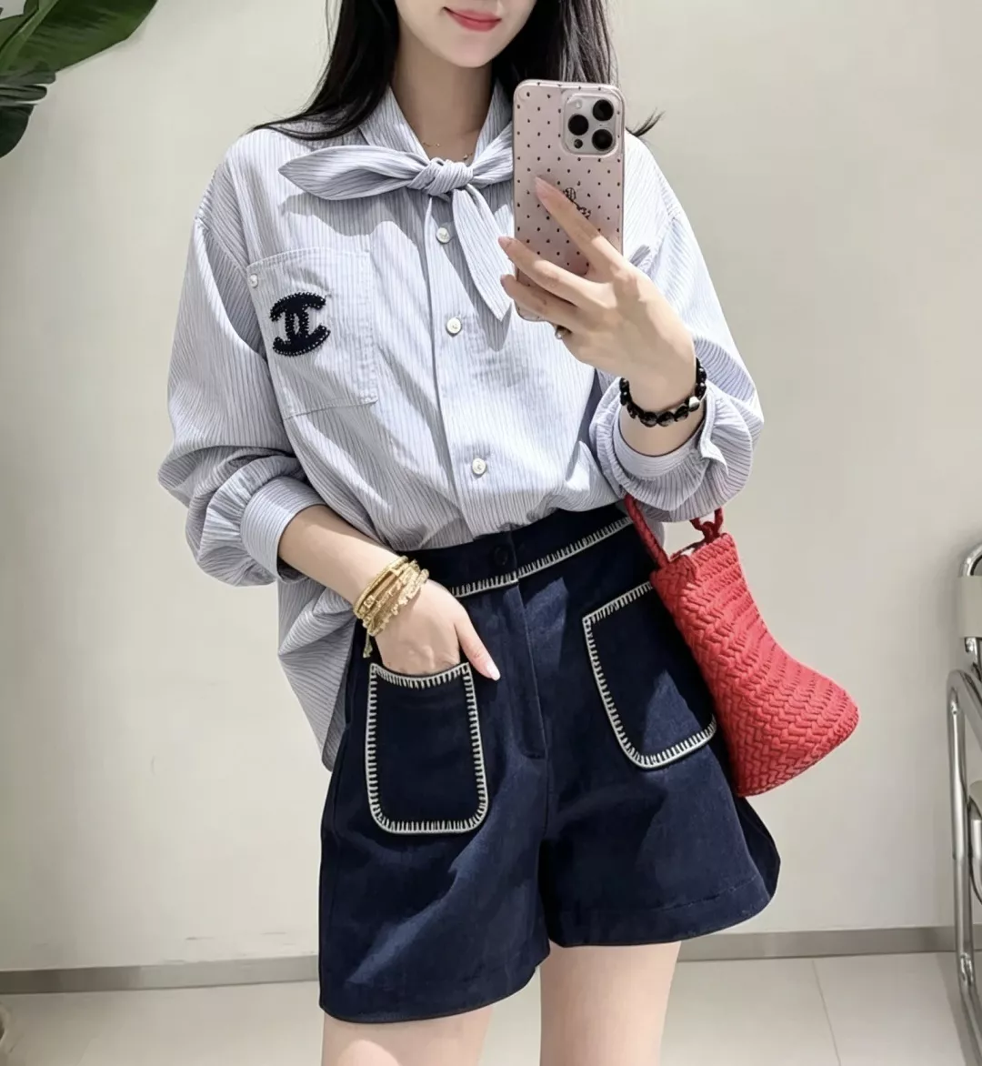 샤넬 빅카라 스트라이프 긴소매 셔츠 상세 이미지 23