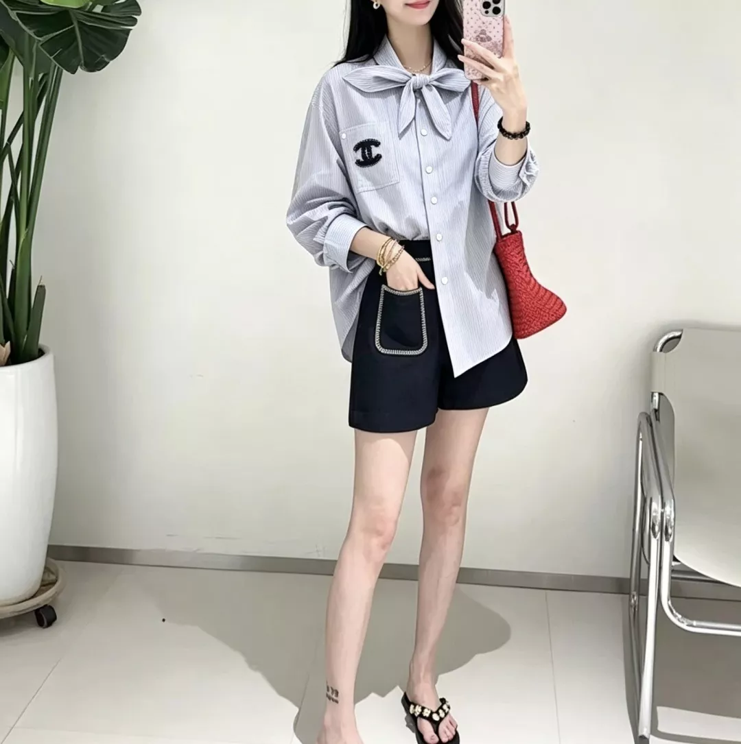 샤넬 빅카라 스트라이프 긴소매 셔츠 상세 이미지 21