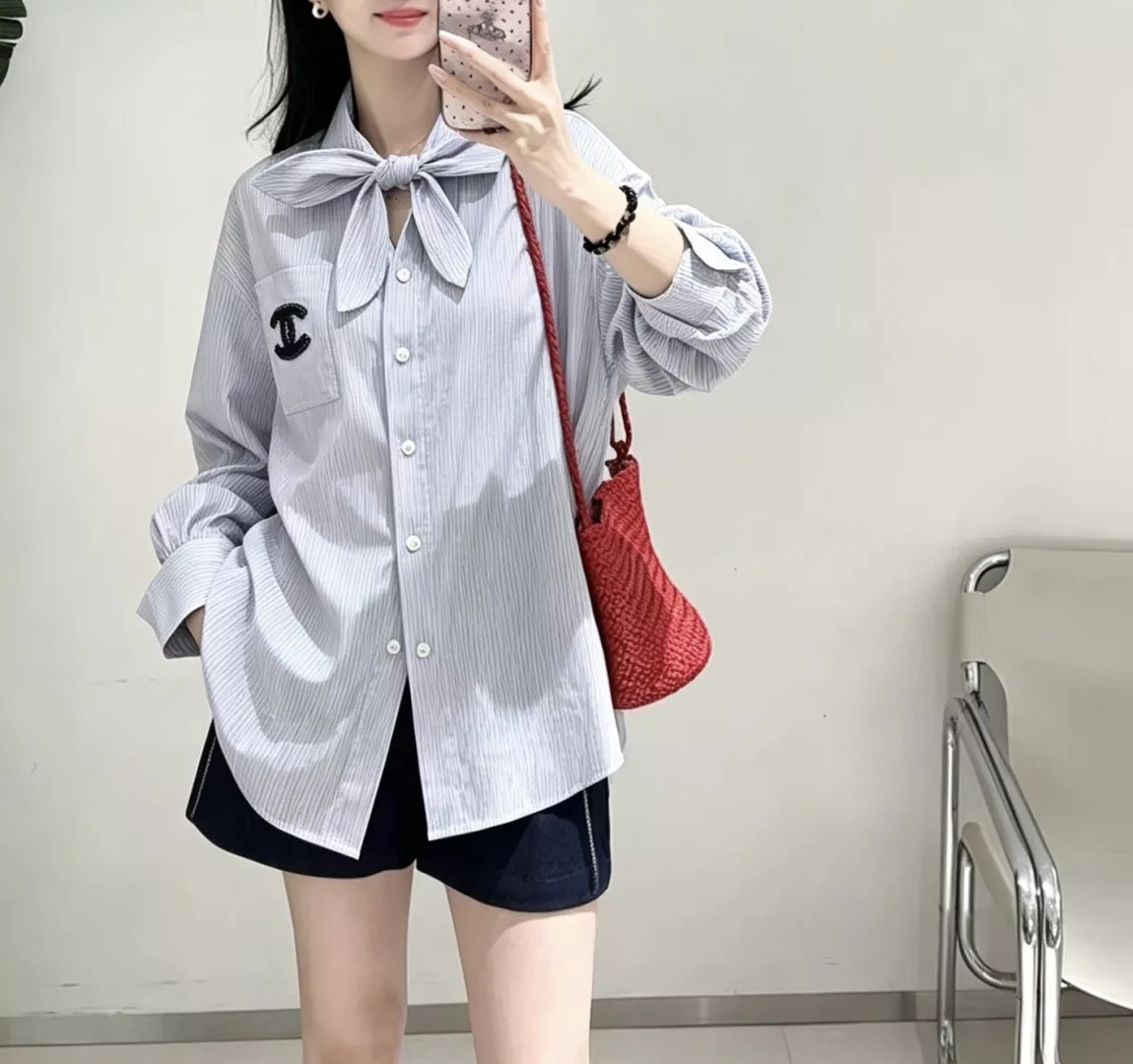 샤넬 빅카라 스트라이프 긴소매 셔츠 상세 이미지 24