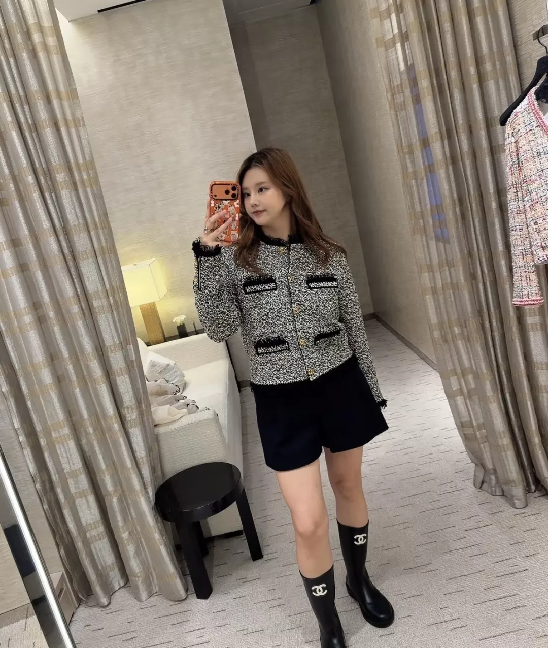 샤넬 눈송이 배색 트위드 니트 재킷 상세 이미지 18