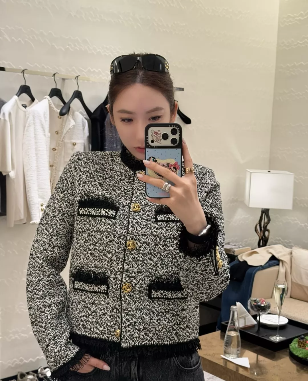 샤넬 눈송이 배색 트위드 니트 재킷 상세 이미지 12
