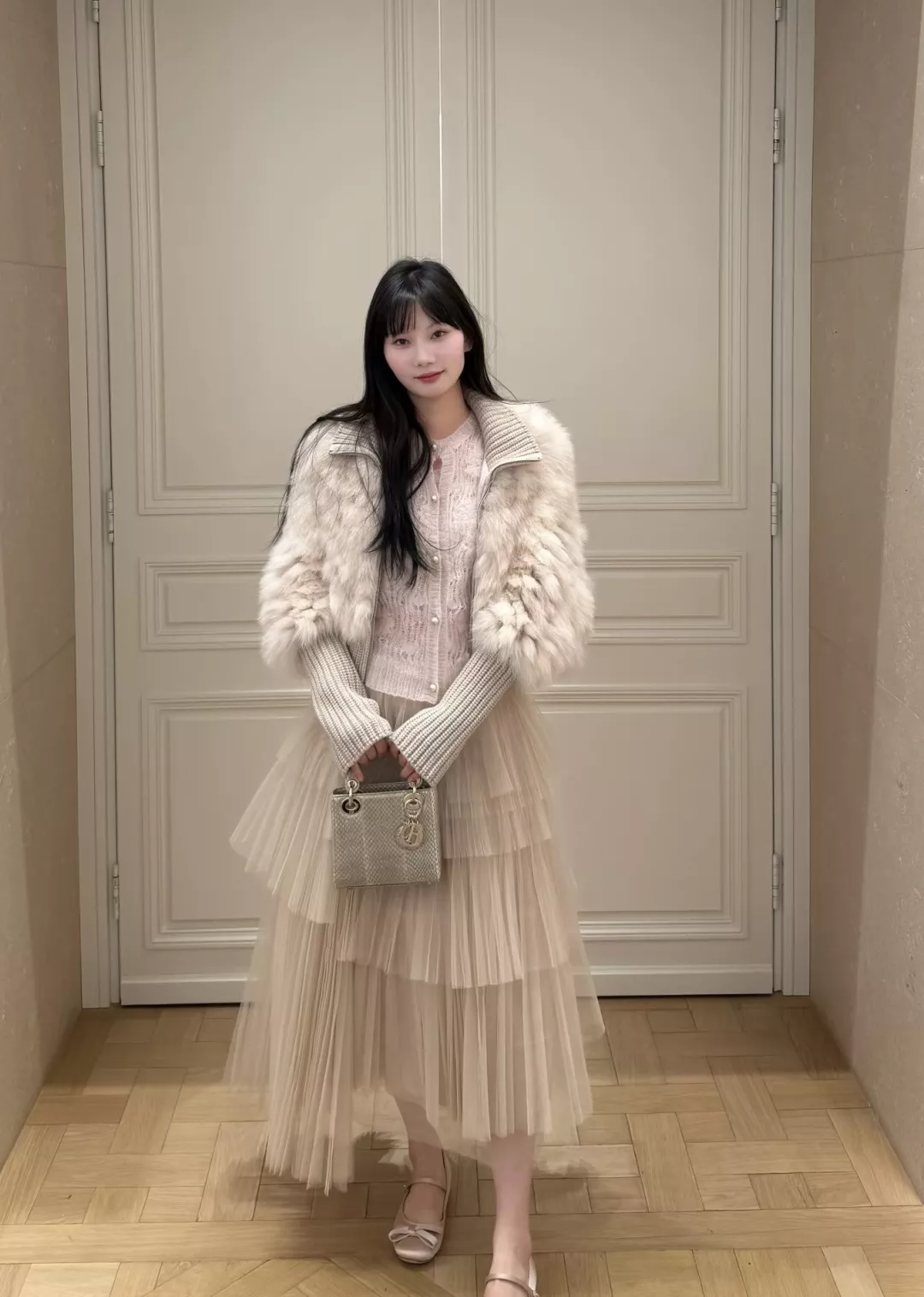 디올 멀티 레이어 플리츠 망사 롱 스커트 상세 이미지 13