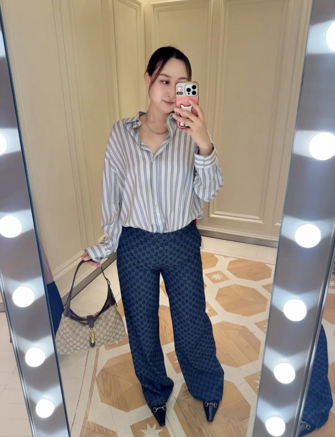 구찌 자카드 와이드 데님 팬츠 상세 이미지 16