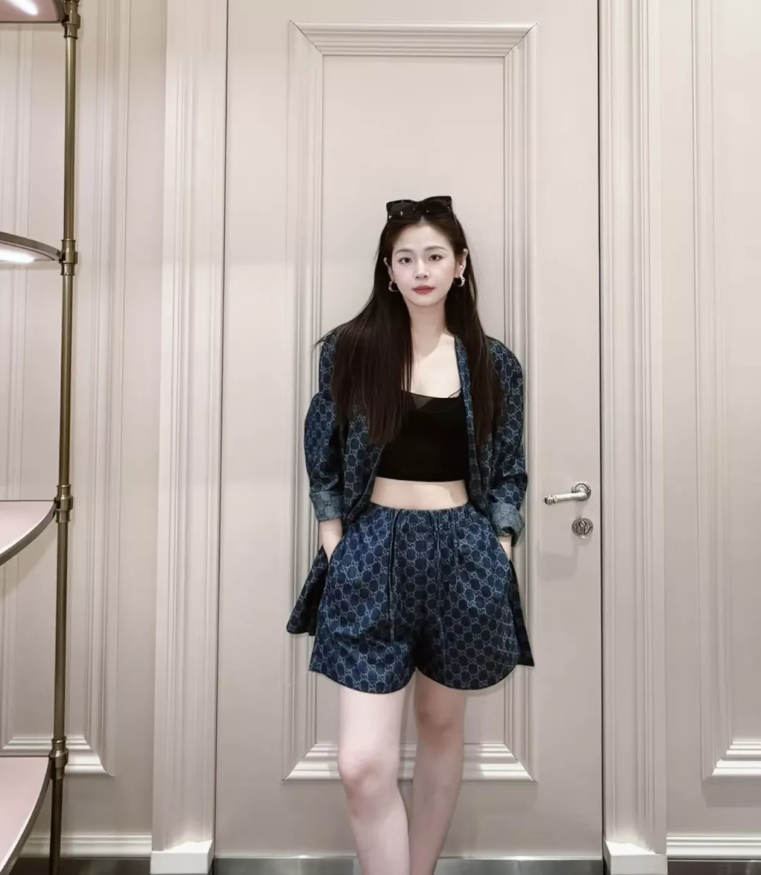 구찌 올오버 모노그램 밴딩 데님 하프 팬츠 상세 이미지 18