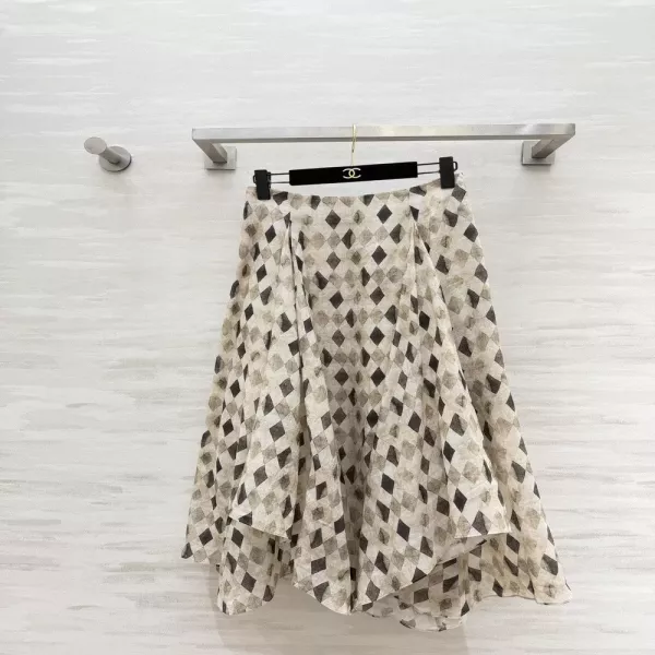 랄프로렌 빈티지 다이아 패턴 언밸런스 플리츠 롱 스커트