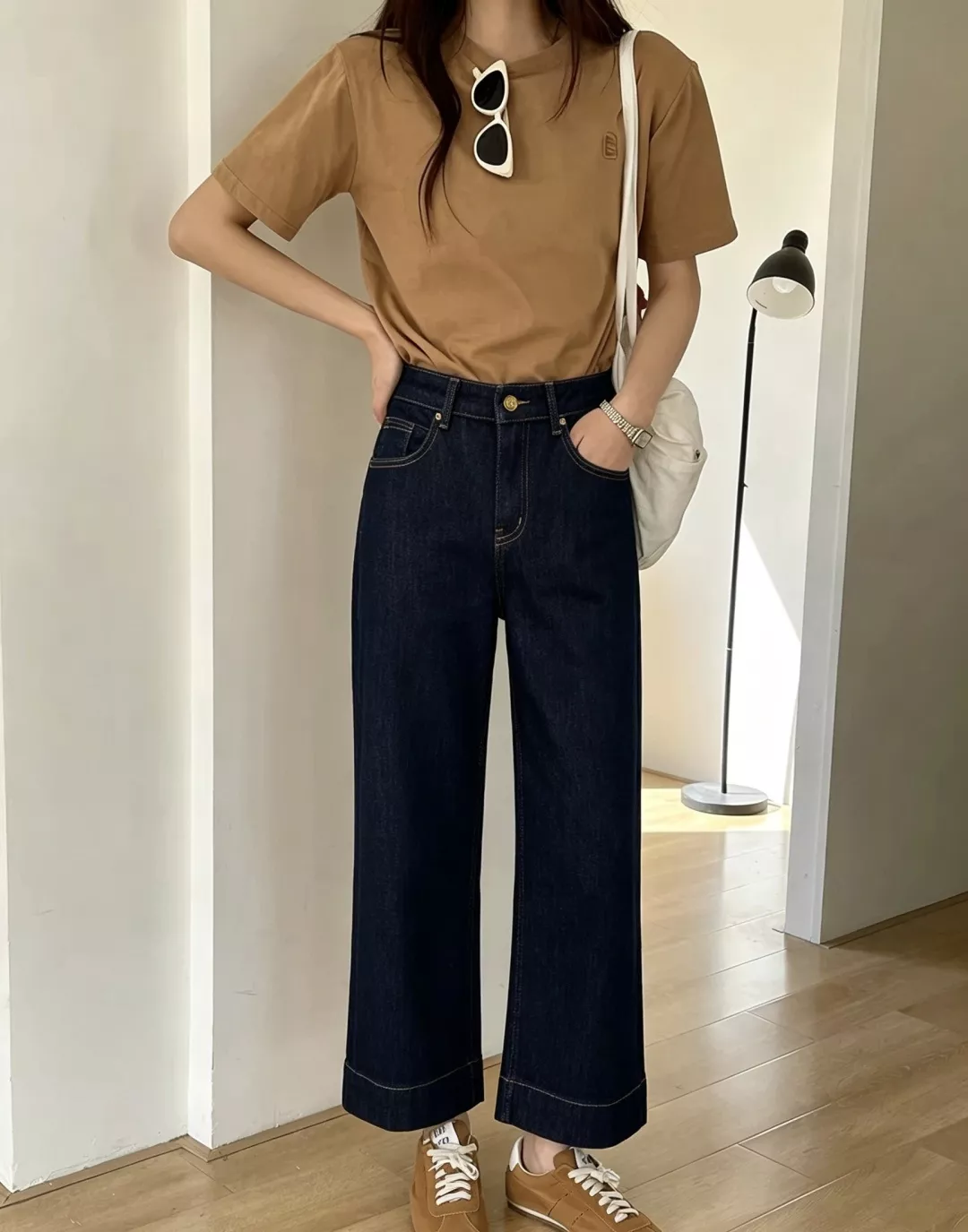 프라다 투톤 하이웨이스트 와이드 데님 팬츠 상세 이미지 18