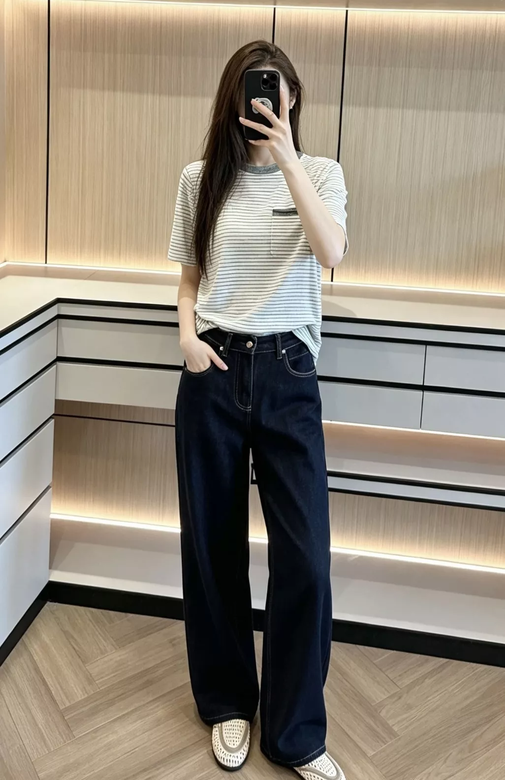 브루넬로쿠치넬리 하이웨이스트 스트레이트 와이드 데님 팬츠 상세 이미지 77