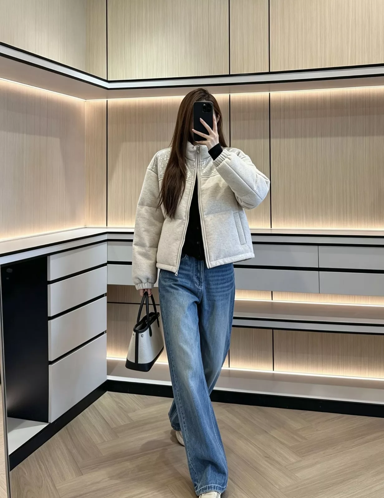 브루넬로쿠치넬리 캐시미어 시퀸 하이넥 쇼트 패딩 상세 이미지 83