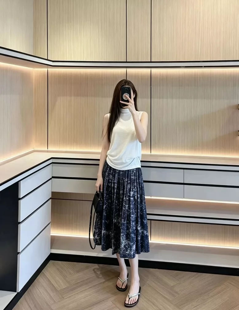 디올 복고 플라워 프린트 플리츠 롱 스커트 상세 이미지 88