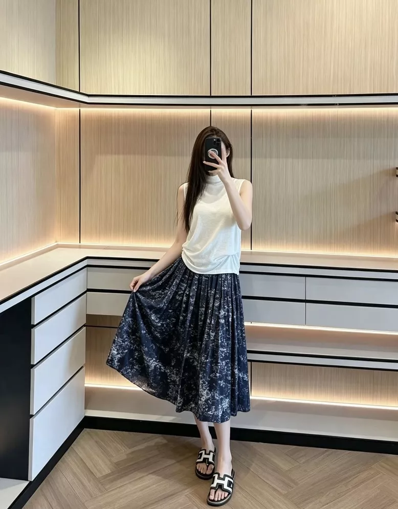 디올 복고 플라워 프린트 플리츠 롱 스커트 상세 이미지 91