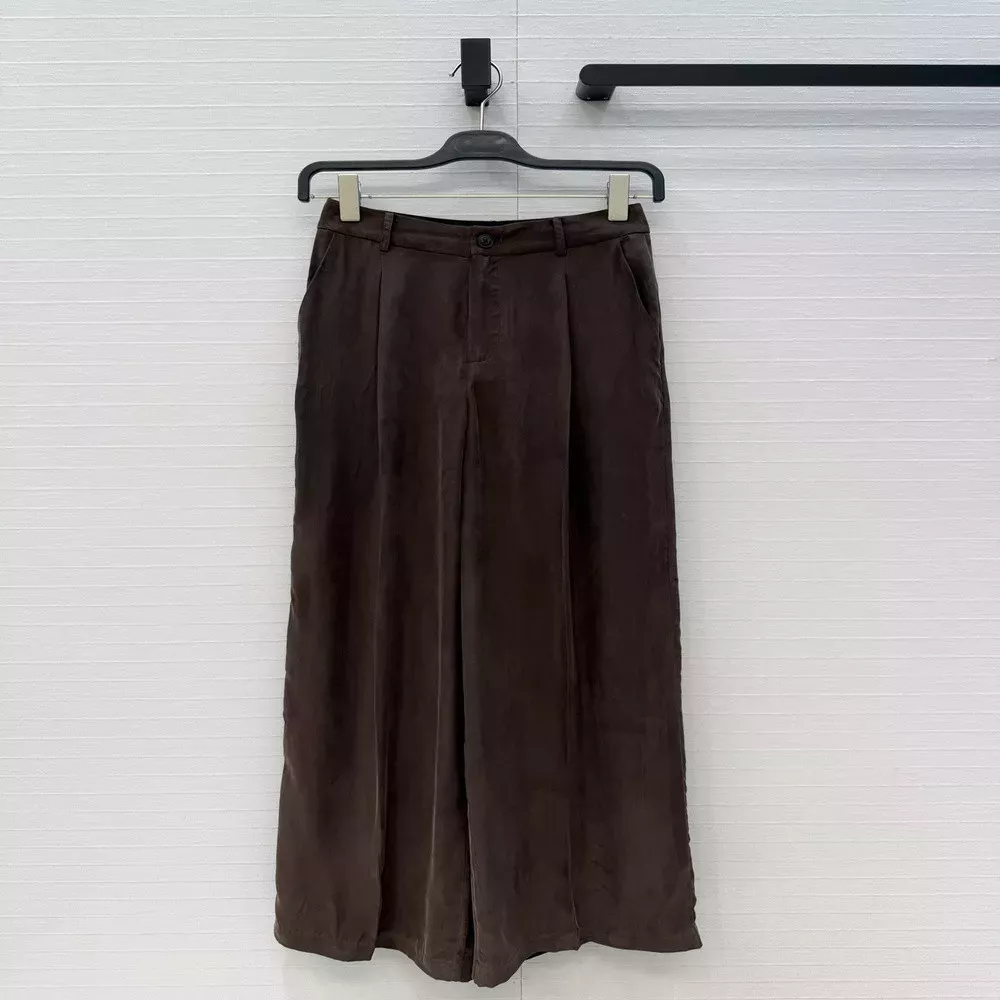 랄프로렌 모카브라운 구리암모니아 중허리 와이드 팬츠