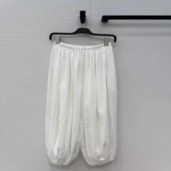 알라이아 코튼 포플린 플리츠 테이퍼드 팬츠
