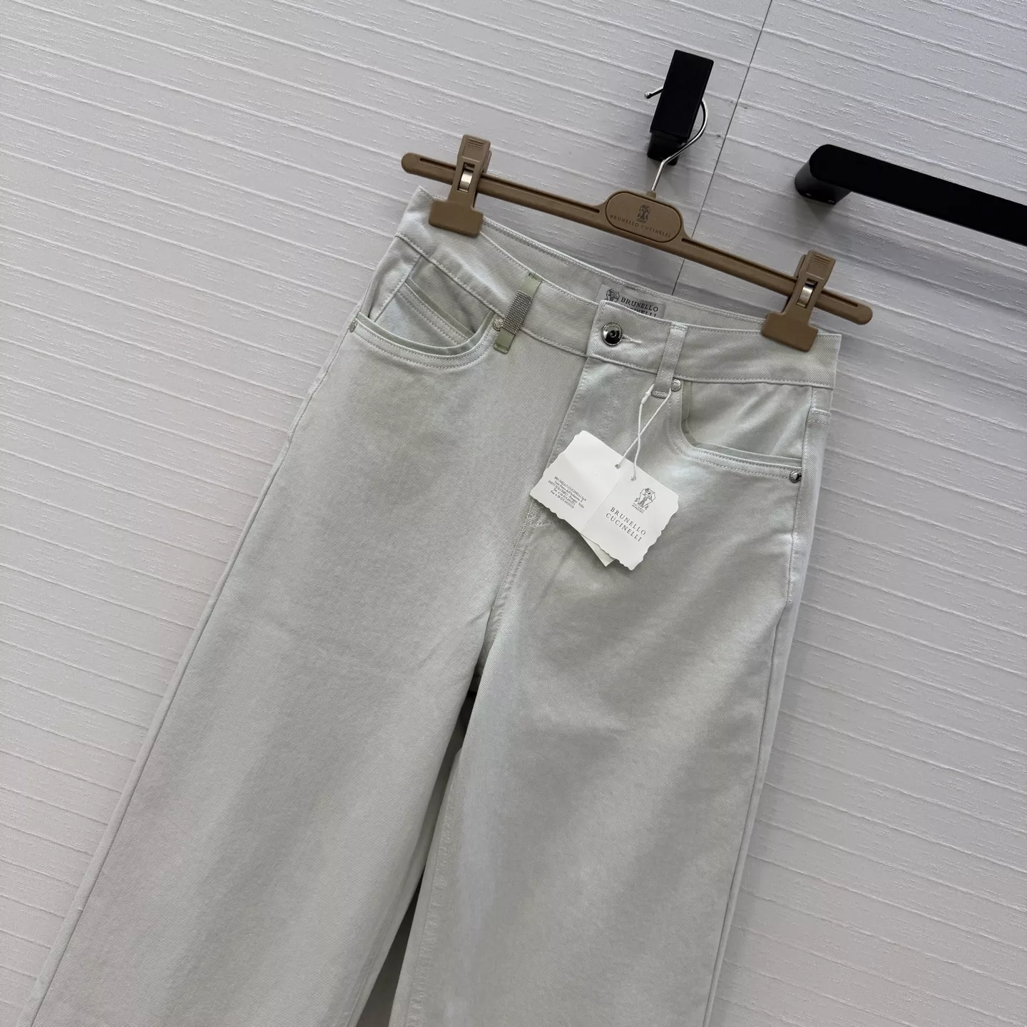 브루넬로쿠치넬리 라이트그린 워싱 스트레이트 데님 팬츠 상세 이미지 2