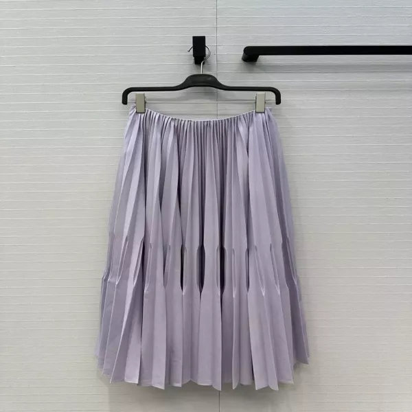 알라이아 플리츠 로우라이즈 롱 스커트