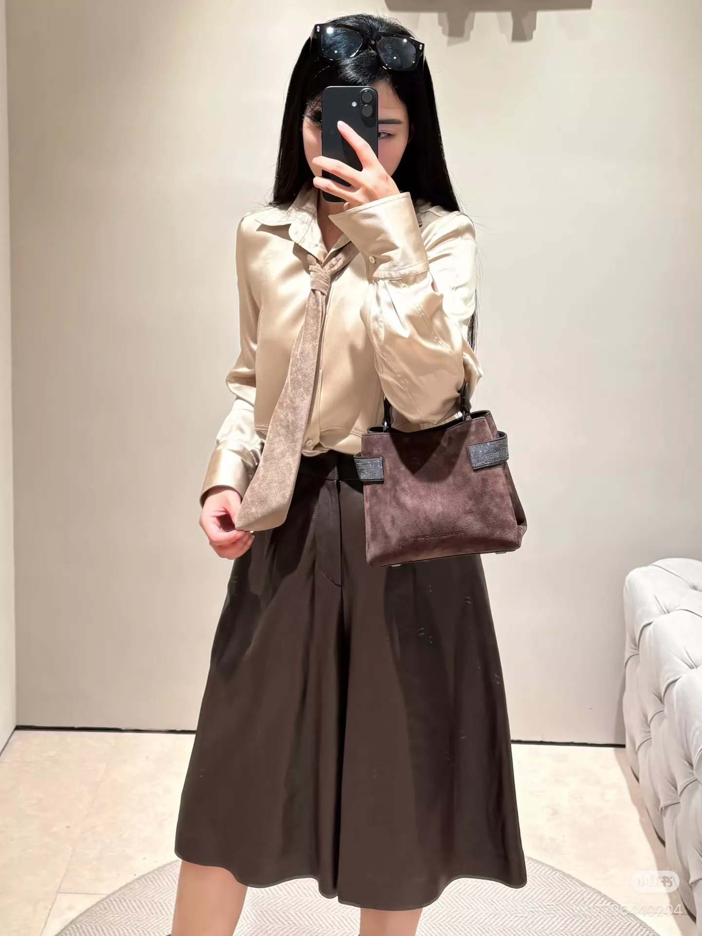 브루넬로쿠치넬리 양가죽 버뮤다 미들 스커트 상세 이미지 10