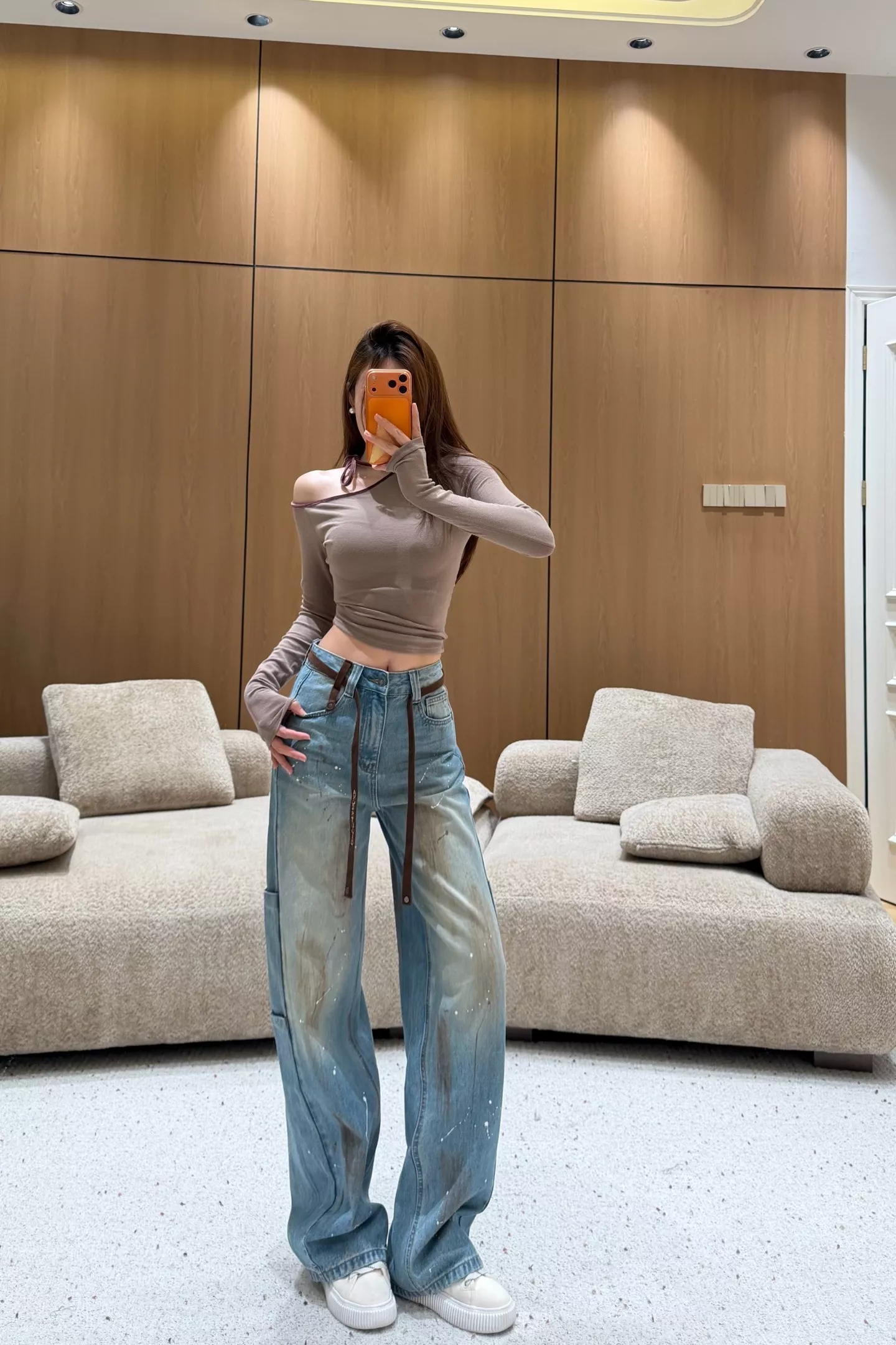 아크네스튜디오 빈티지 워싱 페인팅 카고 와이드 데님 팬츠 상세 이미지 11