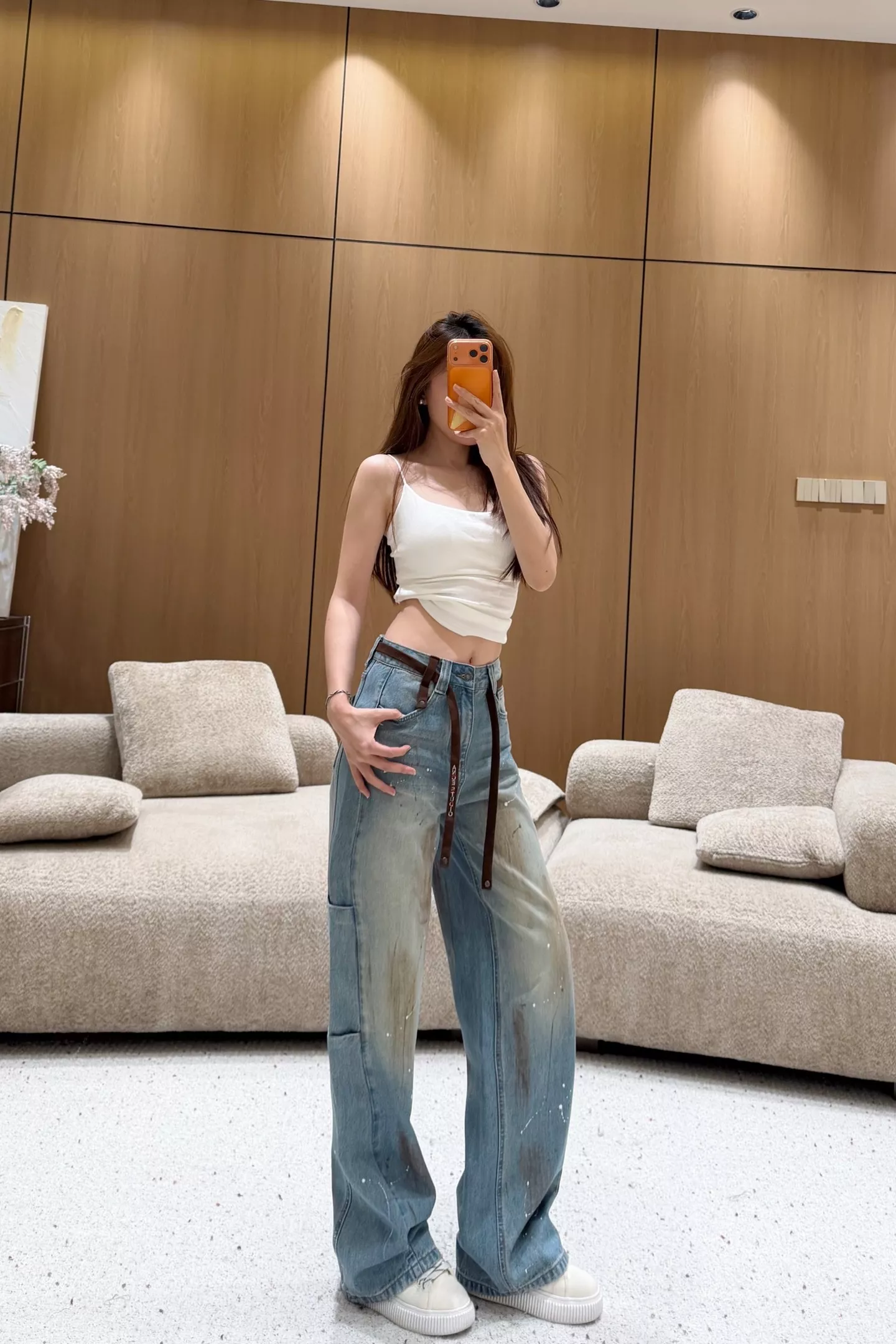 아크네스튜디오 빈티지 워싱 페인팅 카고 와이드 데님 팬츠 상세 이미지 19