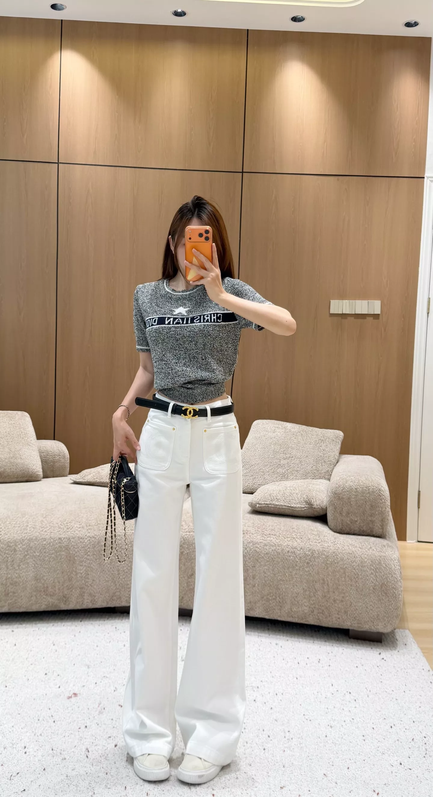 샤넬 자수 와이드 데님 팬츠 상세 이미지 10
