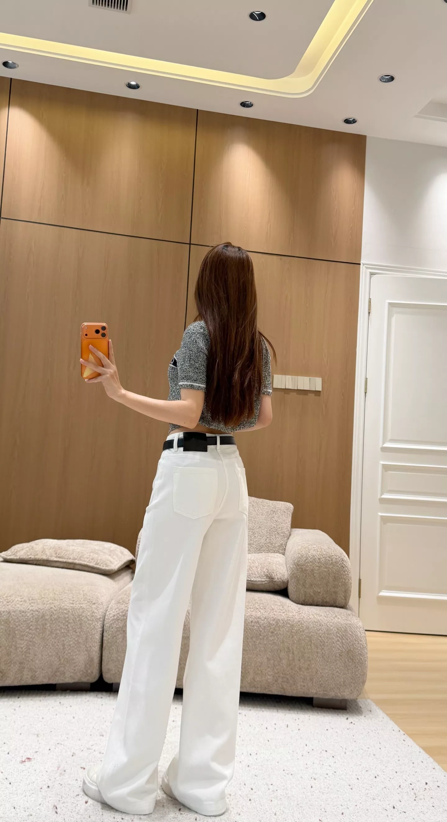 샤넬 자수 와이드 데님 팬츠 상세 이미지 12