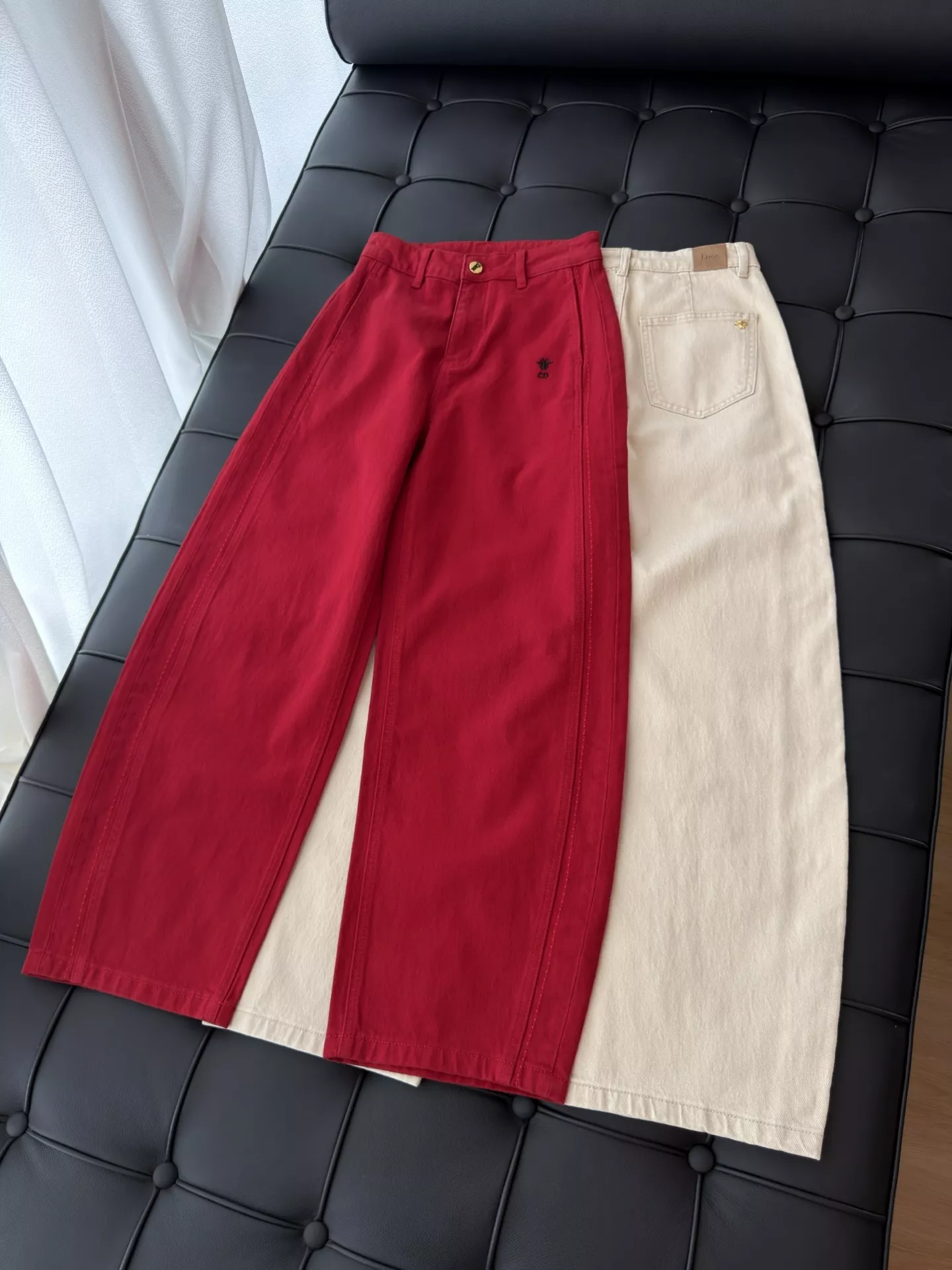 디올 벌룬 핏 자수 캐주얼 팬츠 상세 이미지 7