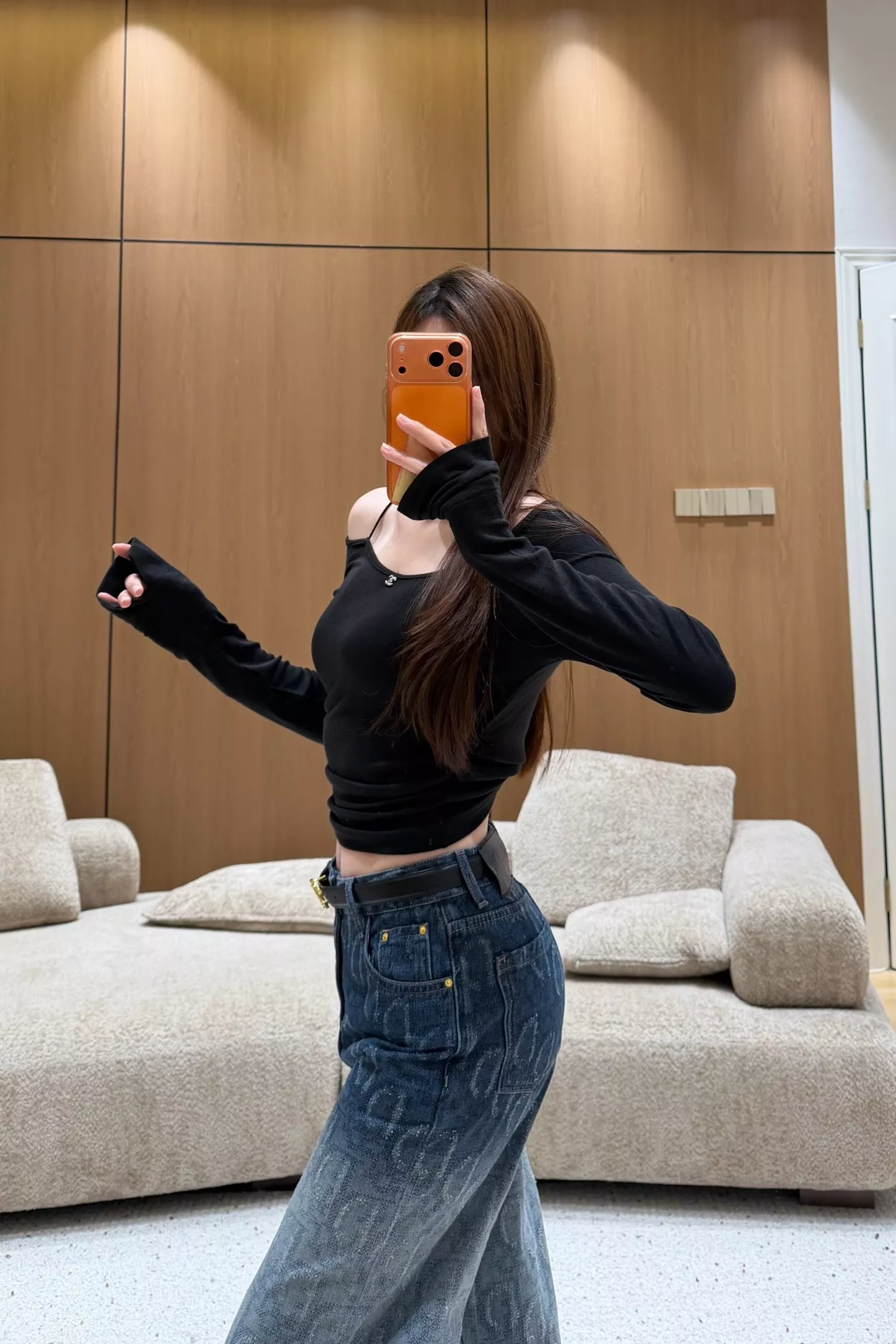 디올 그라데이션 워싱 스트레이트 와이드 데님 팬츠 상세 이미지 16