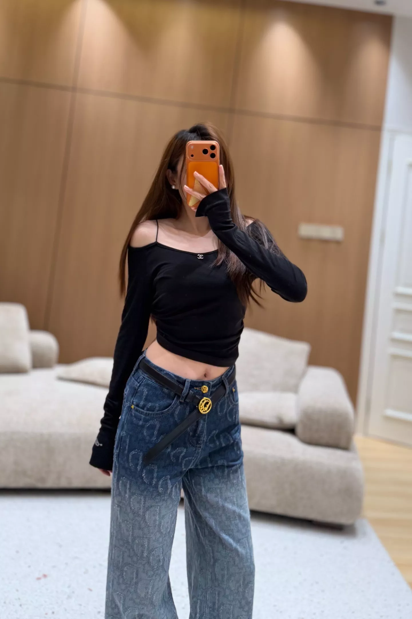 디올 그라데이션 워싱 스트레이트 와이드 데님 팬츠 상세 이미지 14