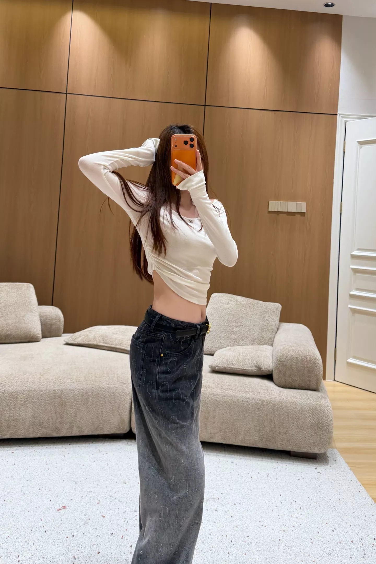디올 그라데이션 워싱 스트레이트 와이드 데님 팬츠 상세 이미지 24