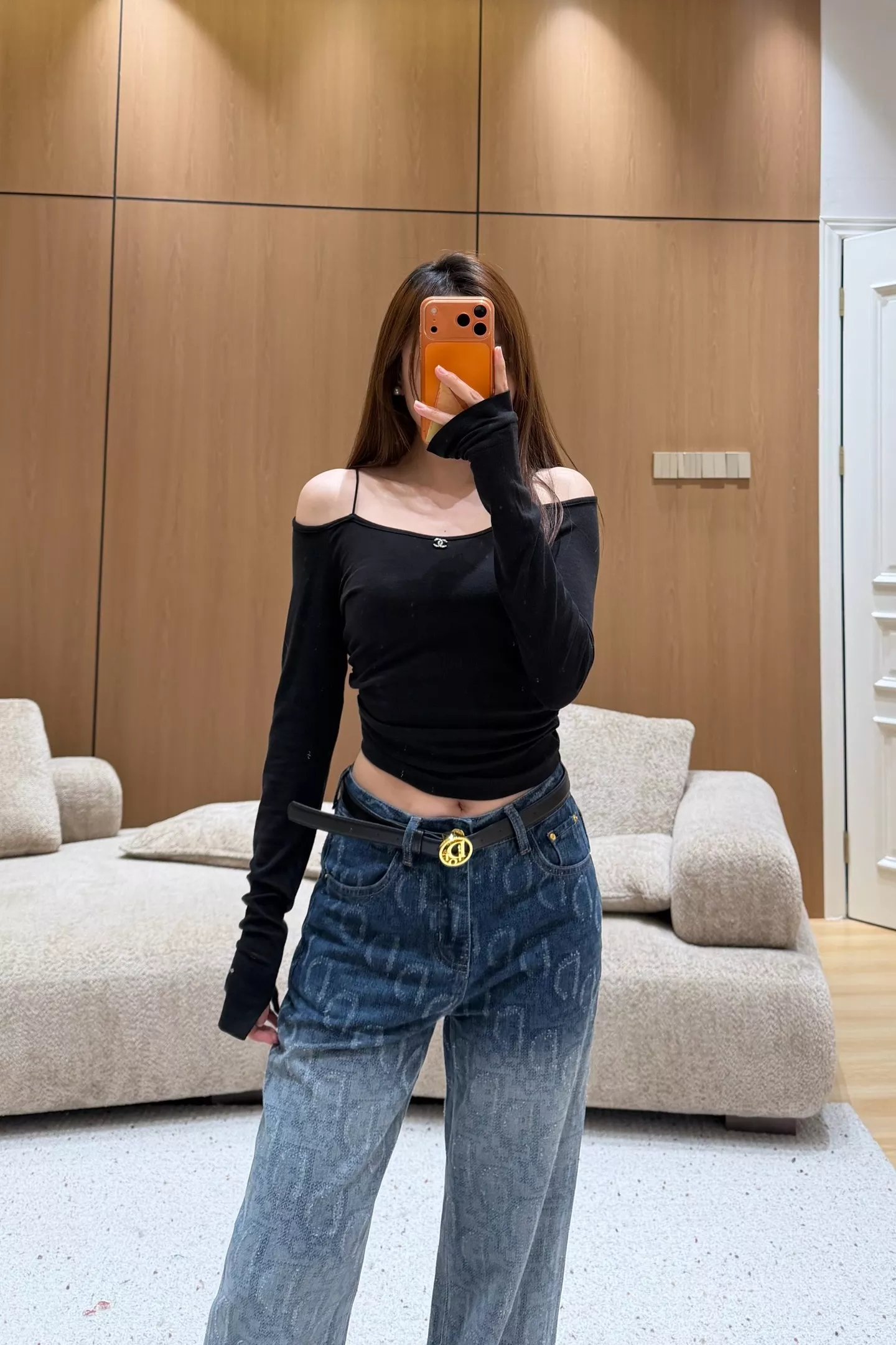 디올 그라데이션 워싱 스트레이트 와이드 데님 팬츠 상세 이미지 15