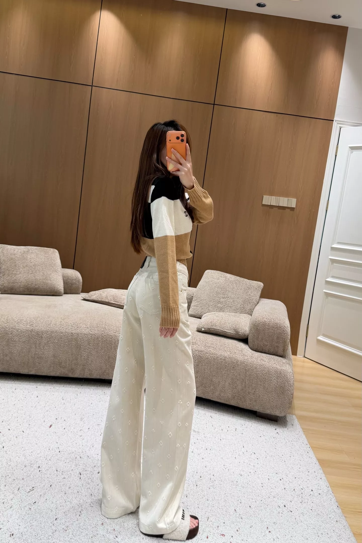 루이비통 자카드 와이드 레그 데님 팬츠 상세 이미지 17