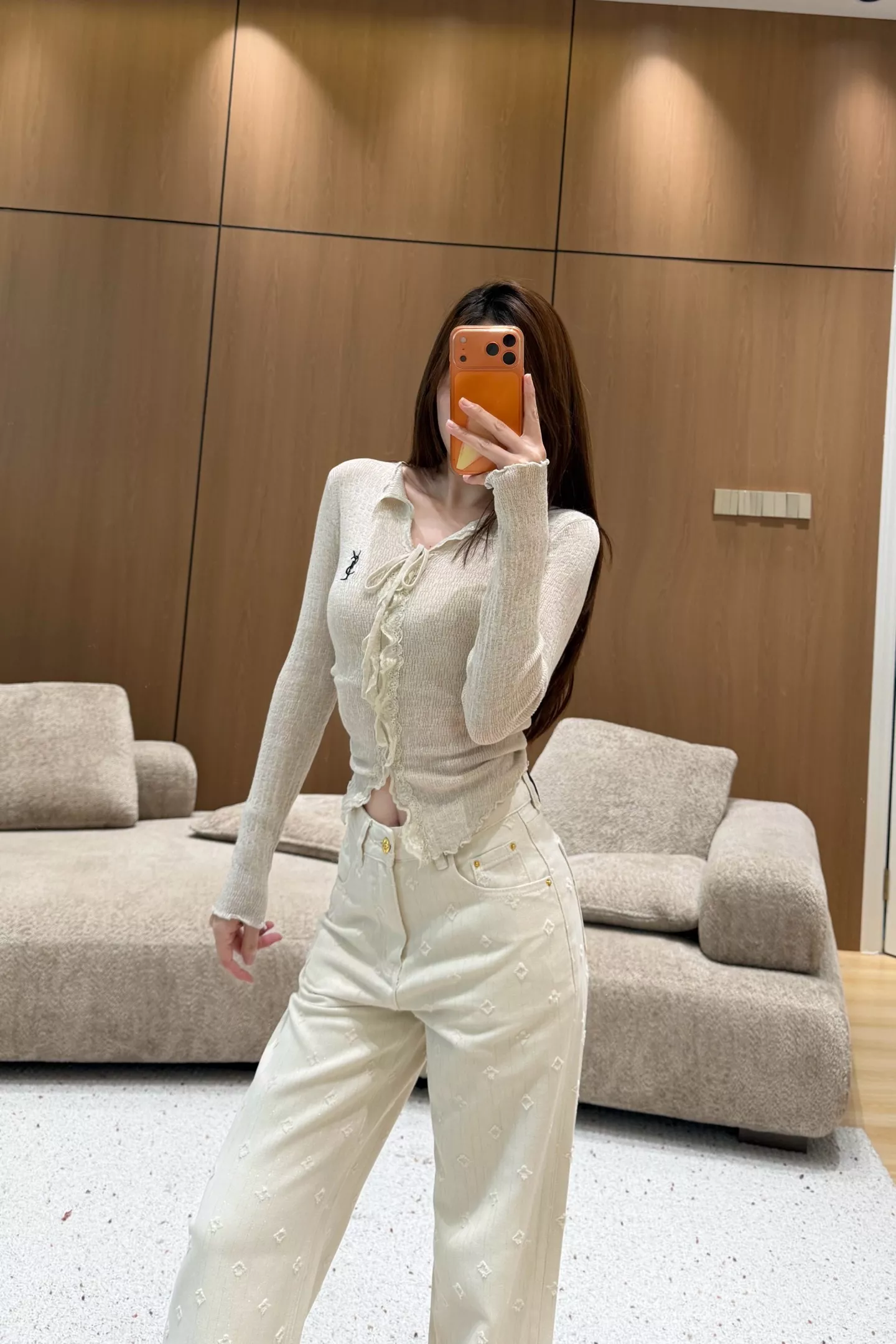 루이비통 자카드 와이드 레그 데님 팬츠 상세 이미지 12