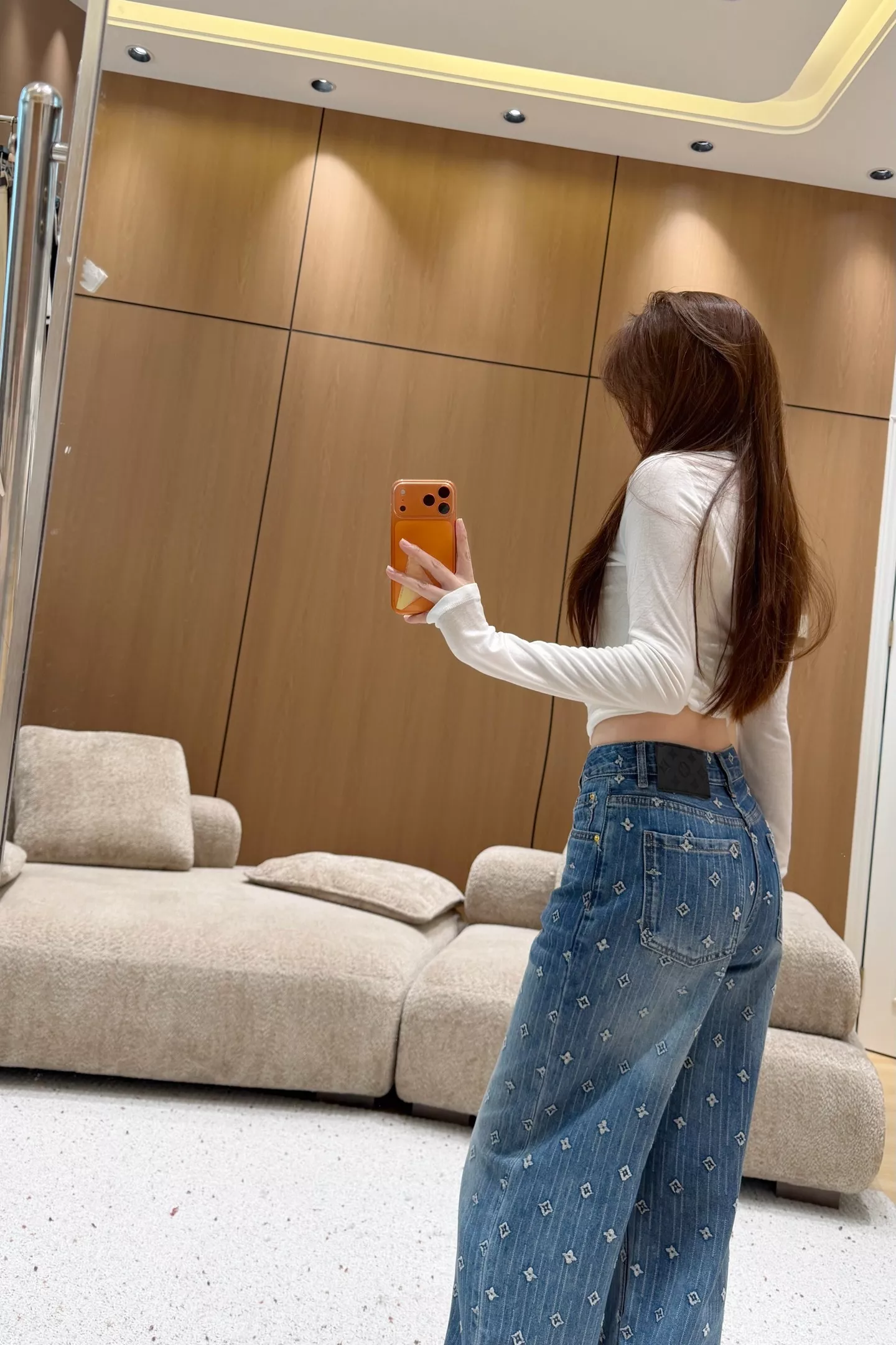 루이비통 자카드 와이드 레그 데님 팬츠 상세 이미지 31