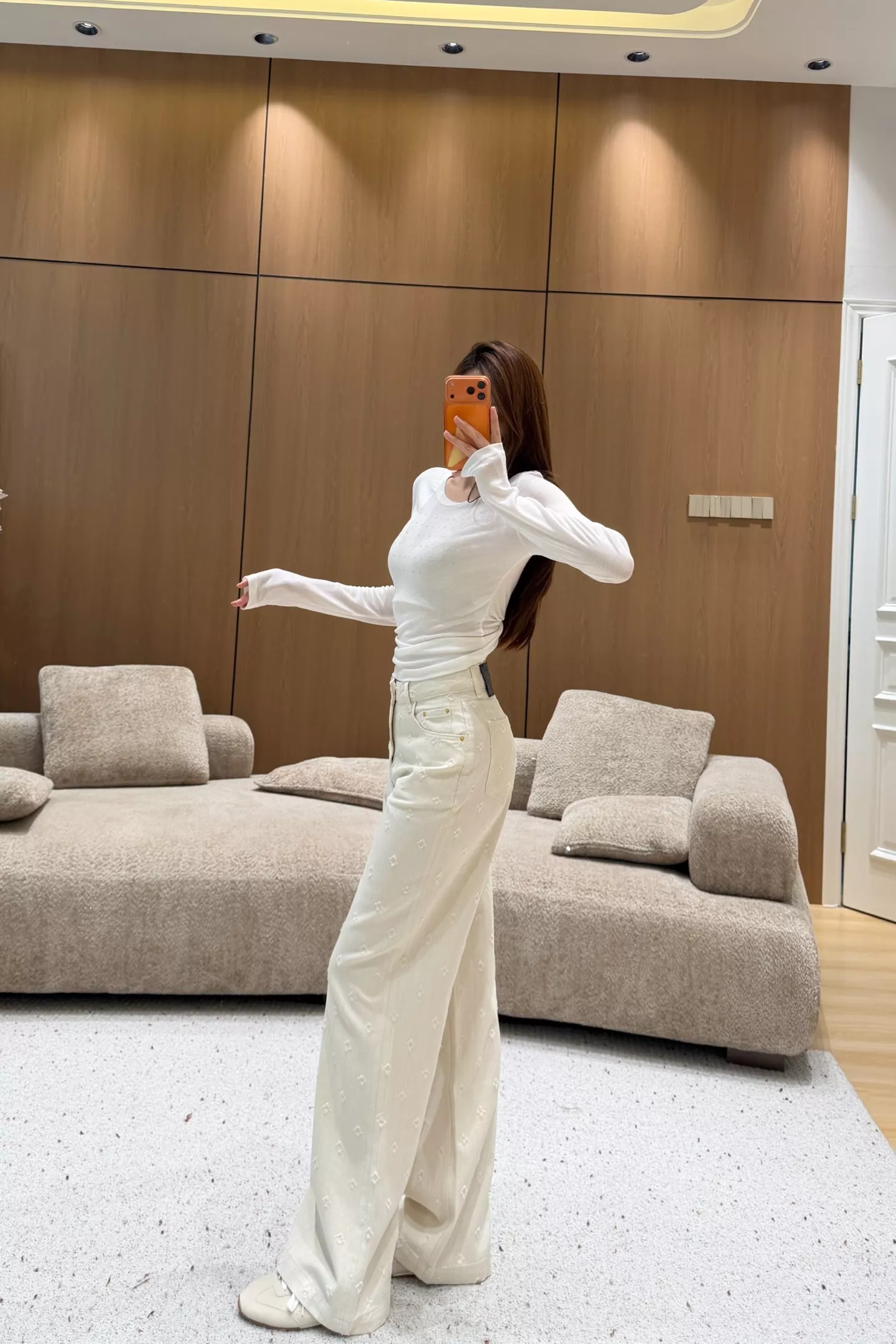 루이비통 자카드 와이드 레그 데님 팬츠 상세 이미지 22