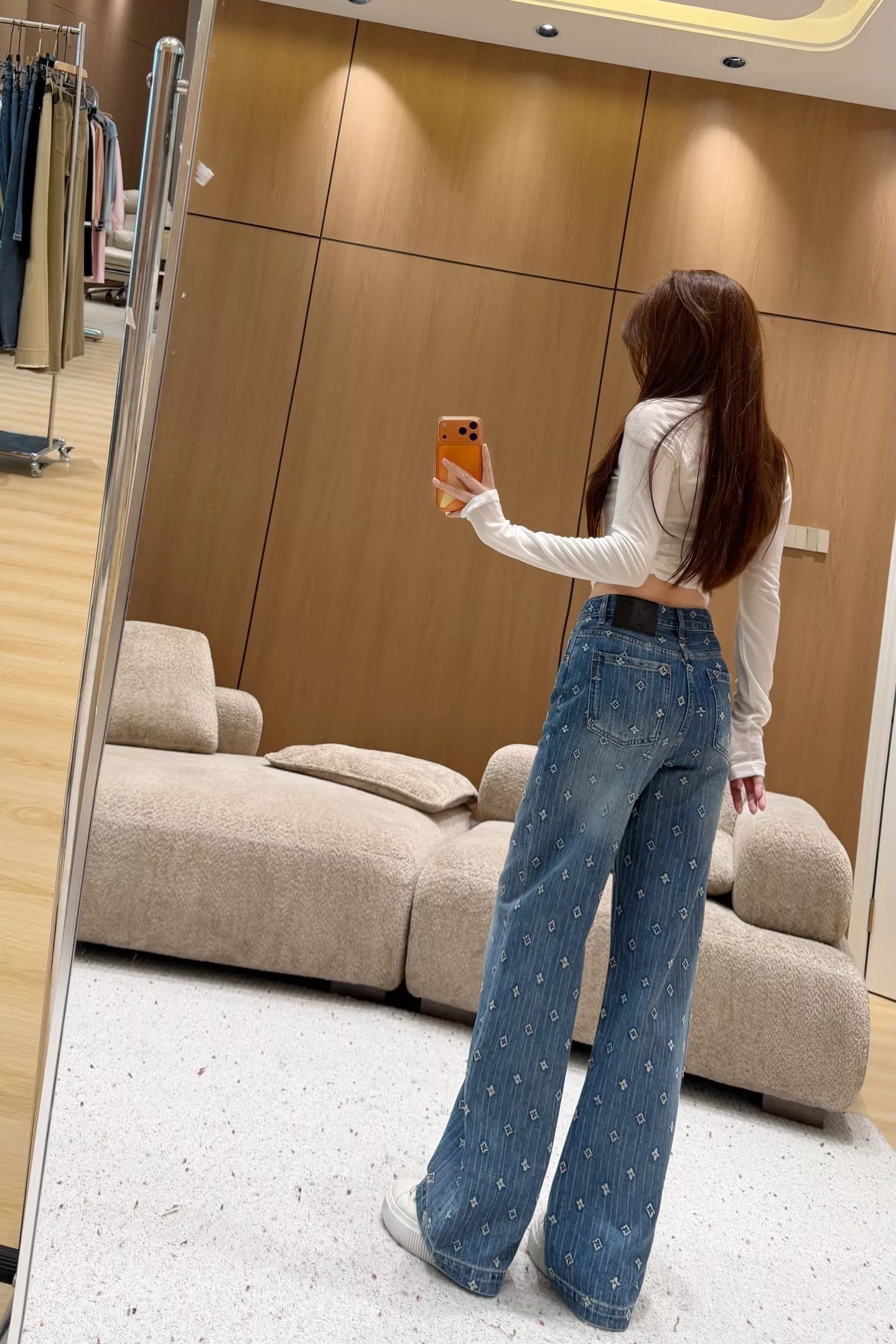 루이비통 자카드 와이드 레그 데님 팬츠 상세 이미지 32