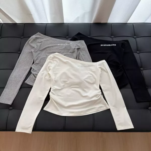 크롬하츠 오프숄더 스타 핫픽스 셔링 긴소매 티셔츠