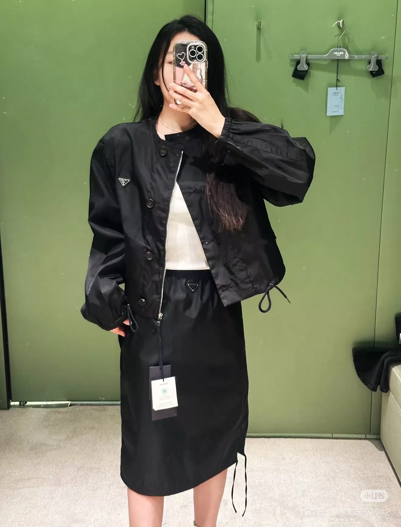 프라다 리나일론 라운드넥 드로스트링 재킷 상세 이미지 10