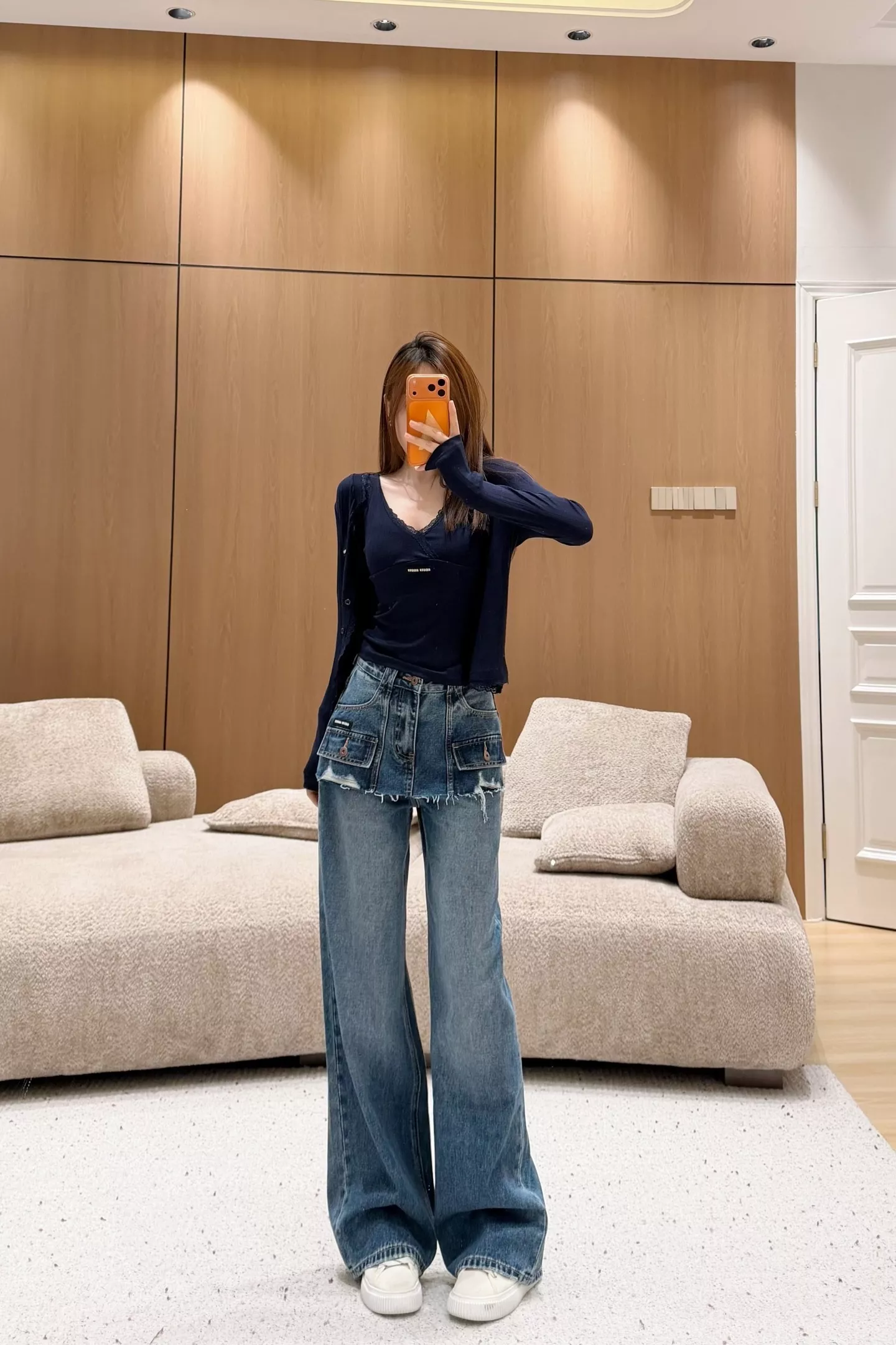 미우미우 빈티지 워싱 와이드 데님 팬츠 상세 이미지 11
