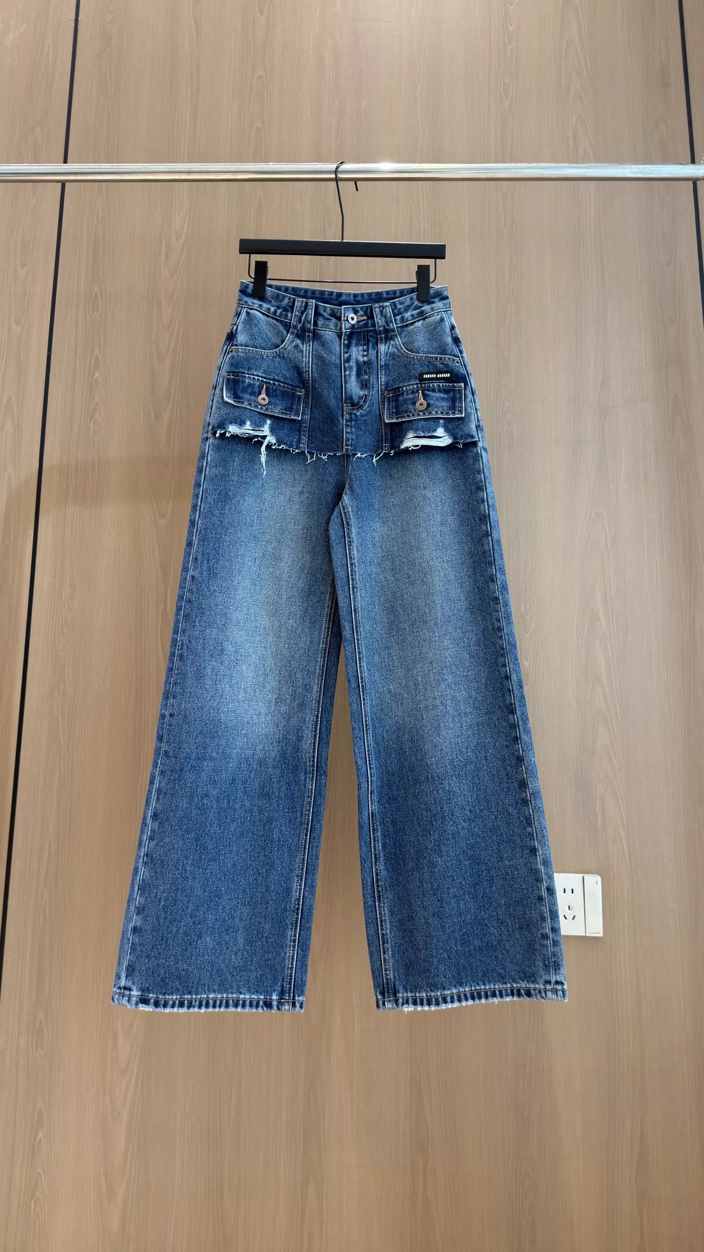미우미우 빈티지 워싱 와이드 데님 팬츠 상세 이미지 1