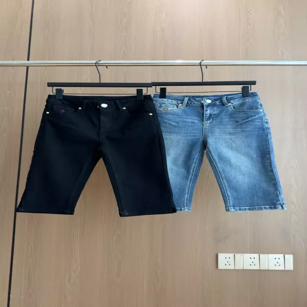 랄프로렌 자수 포인트 하이웨이스트 7부 데님 팬츠