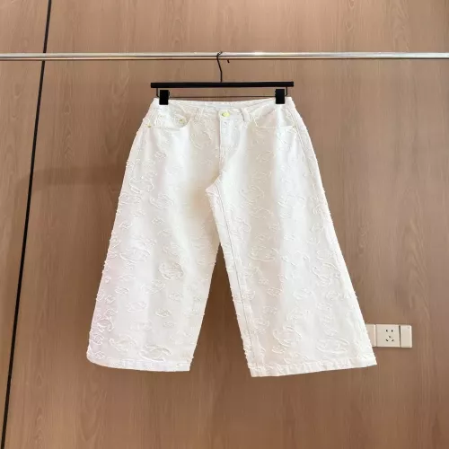 샤넬 입체 자카드 하이웨이스트 와이드 데님 팬츠