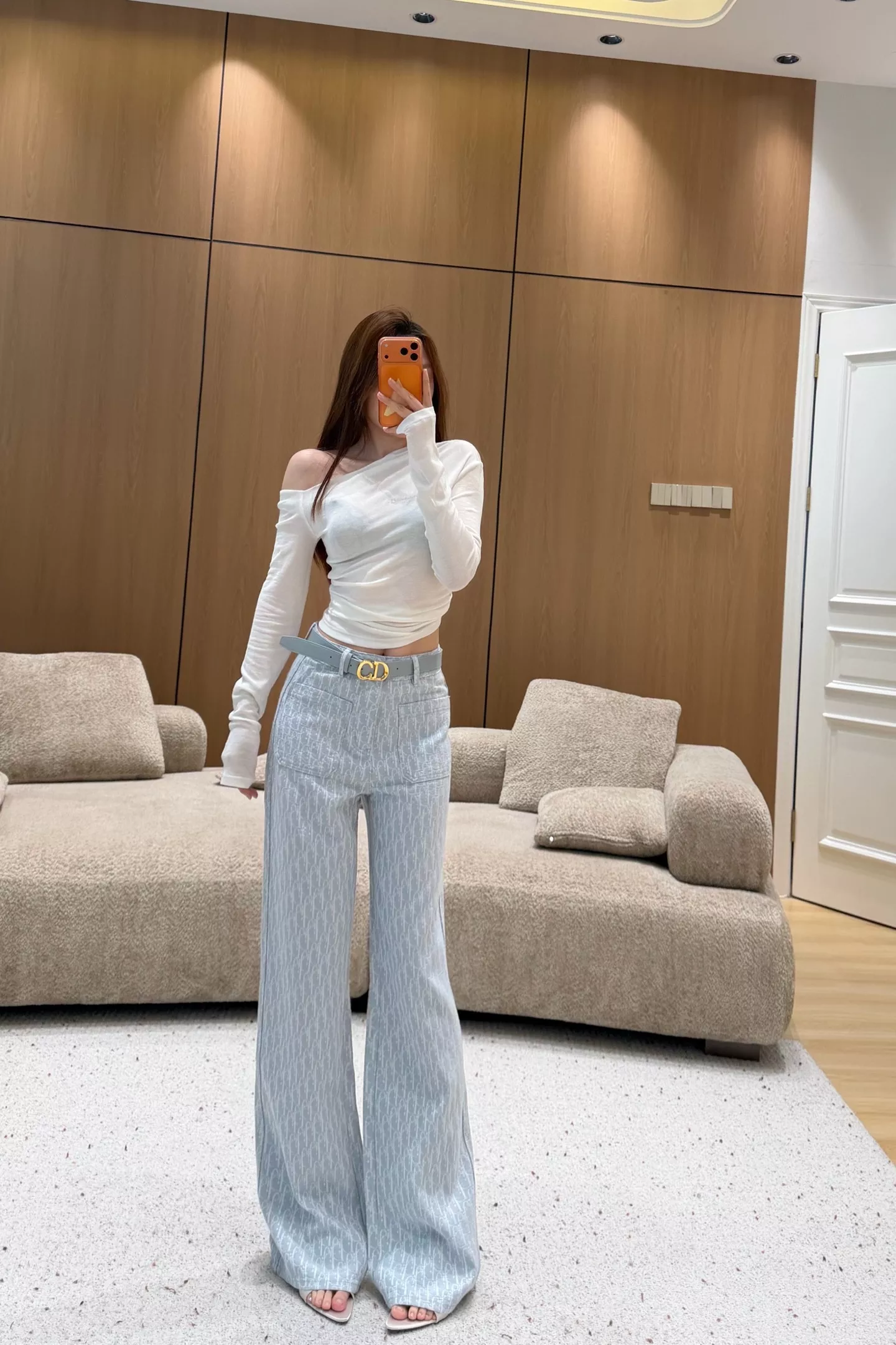 디올 자카드 암문 와이드 팬츠 상세 이미지 12