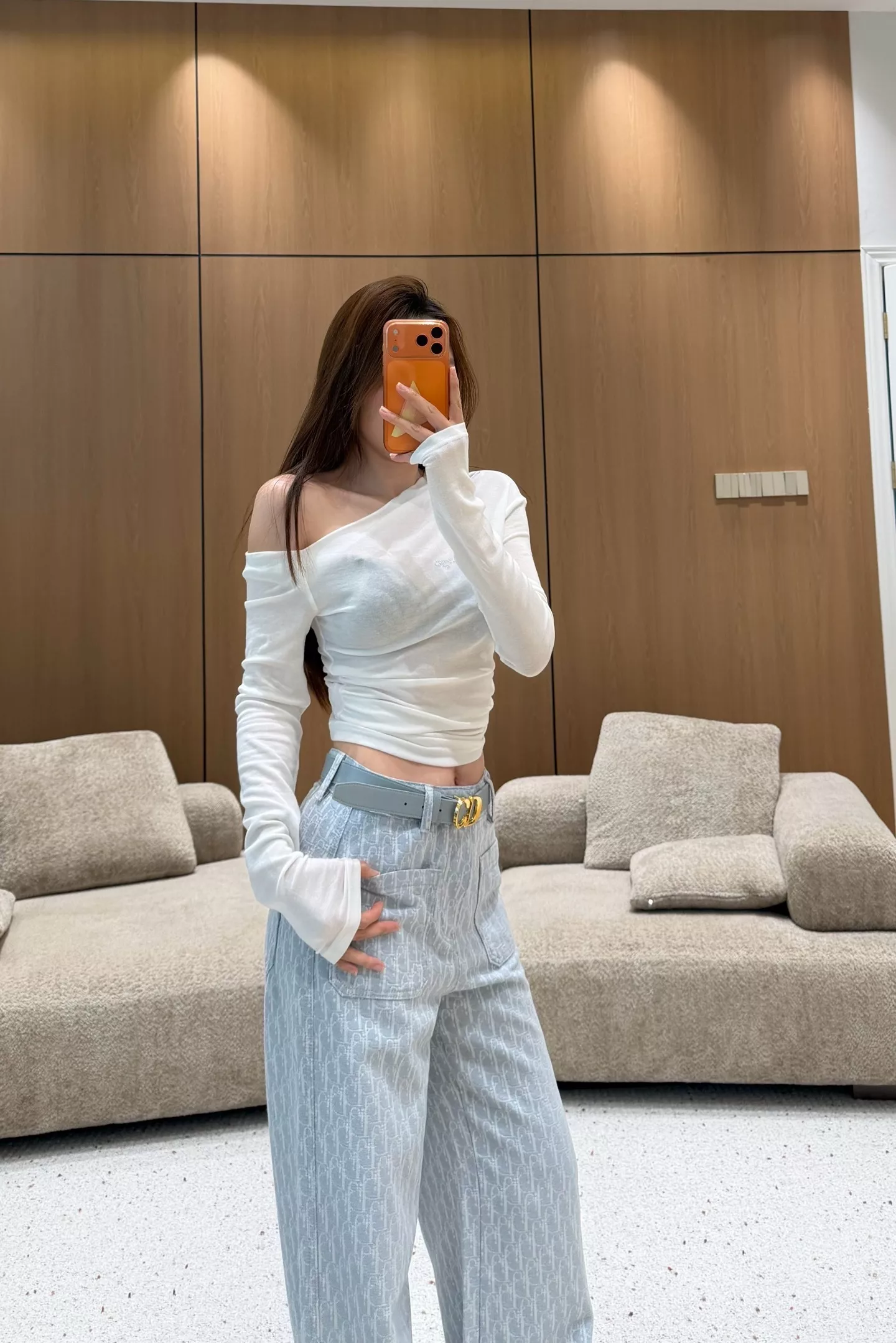 디올 자카드 암문 와이드 팬츠 상세 이미지 17
